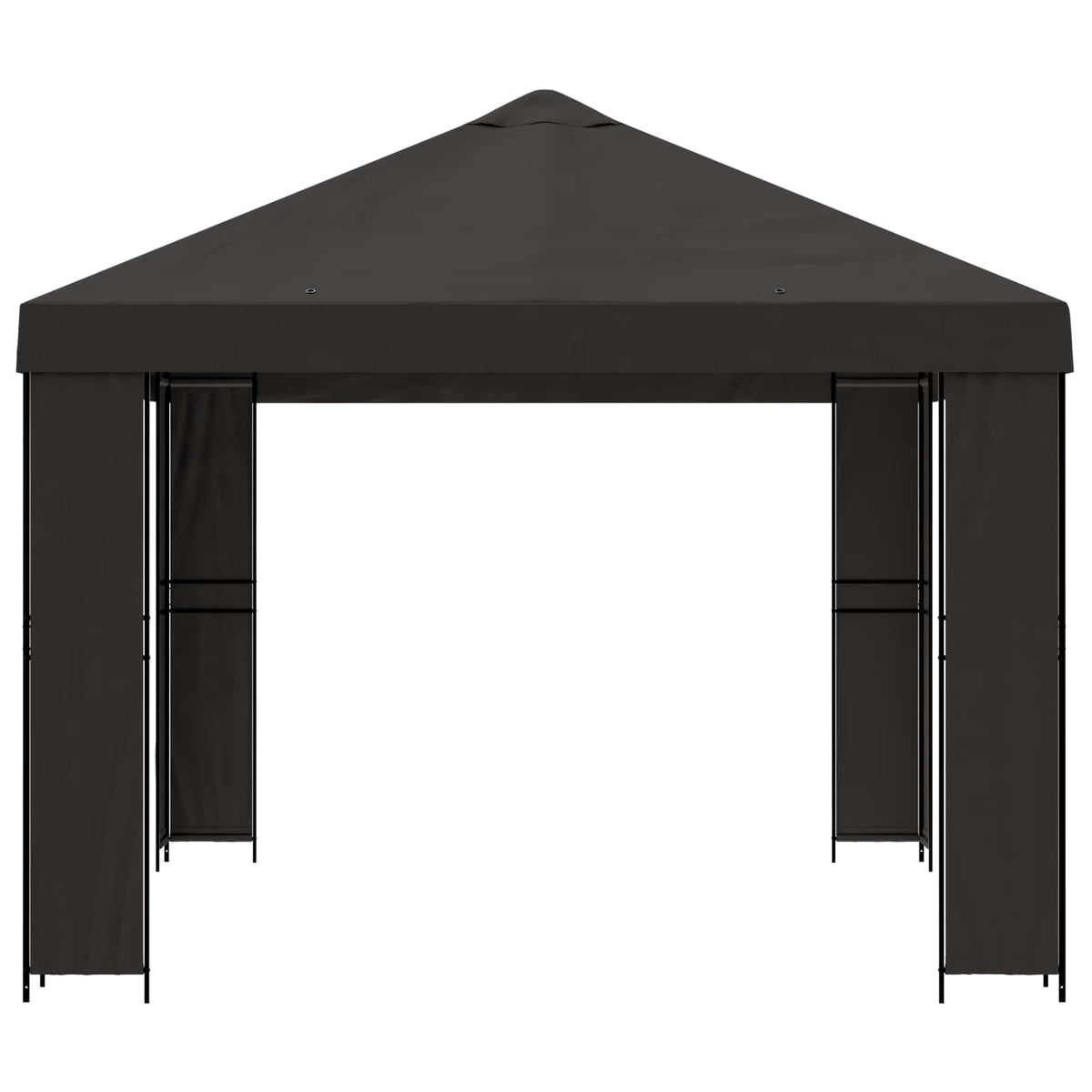 Gazebo 4 x 3 m Anthracite Polyester and Steel 190 gsm