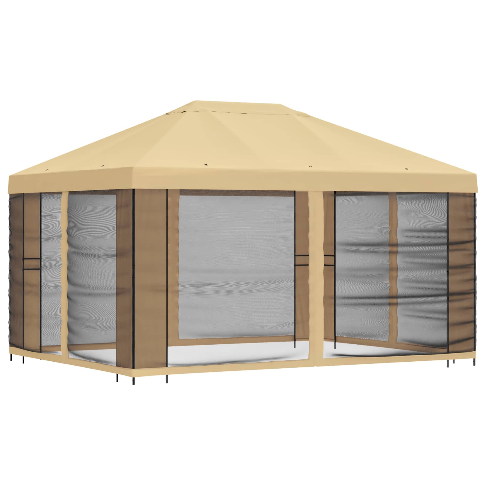 Garden Gazebo with Sidewalls 4 x 3 m Cream Polyester and Steel