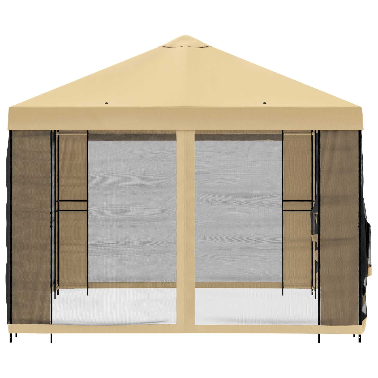 Garden Gazebo with Sidewalls 4 x 3 m Cream Polyester and Steel