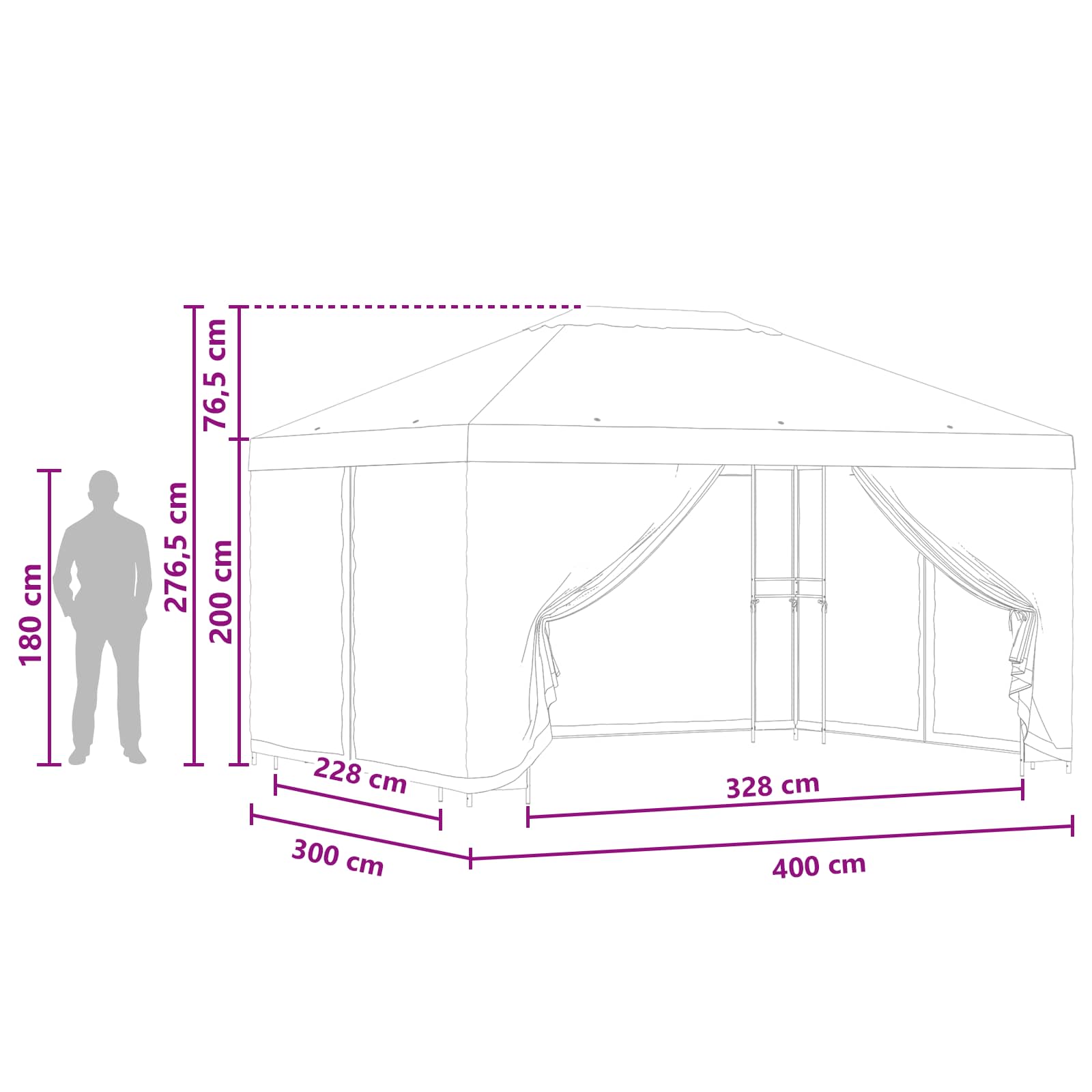 Garden Gazebo with Sidewalls 4 x 3 m Anthracite