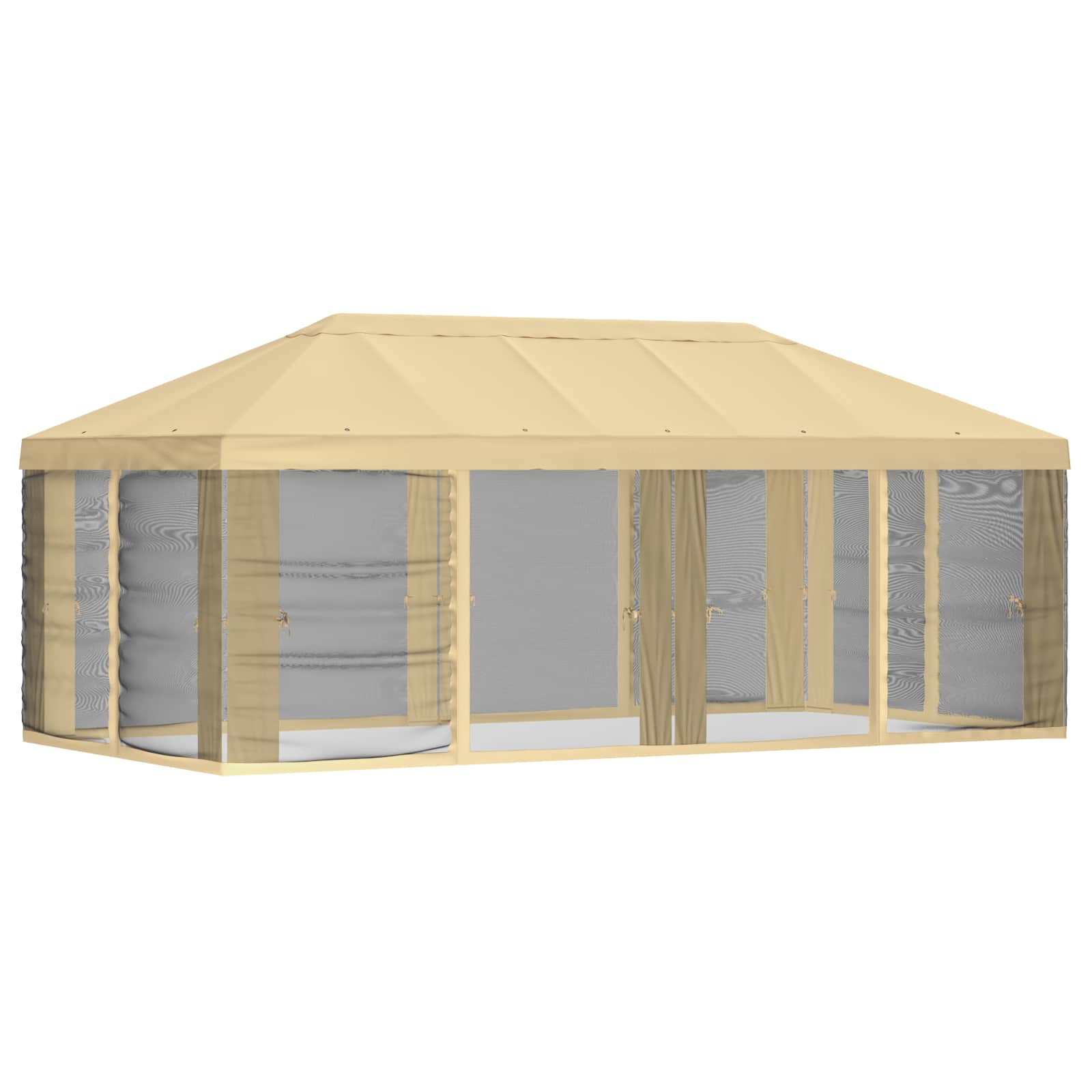 Gazebo Cover with Sidewalls 6 x 3 m Cream Polyester 190