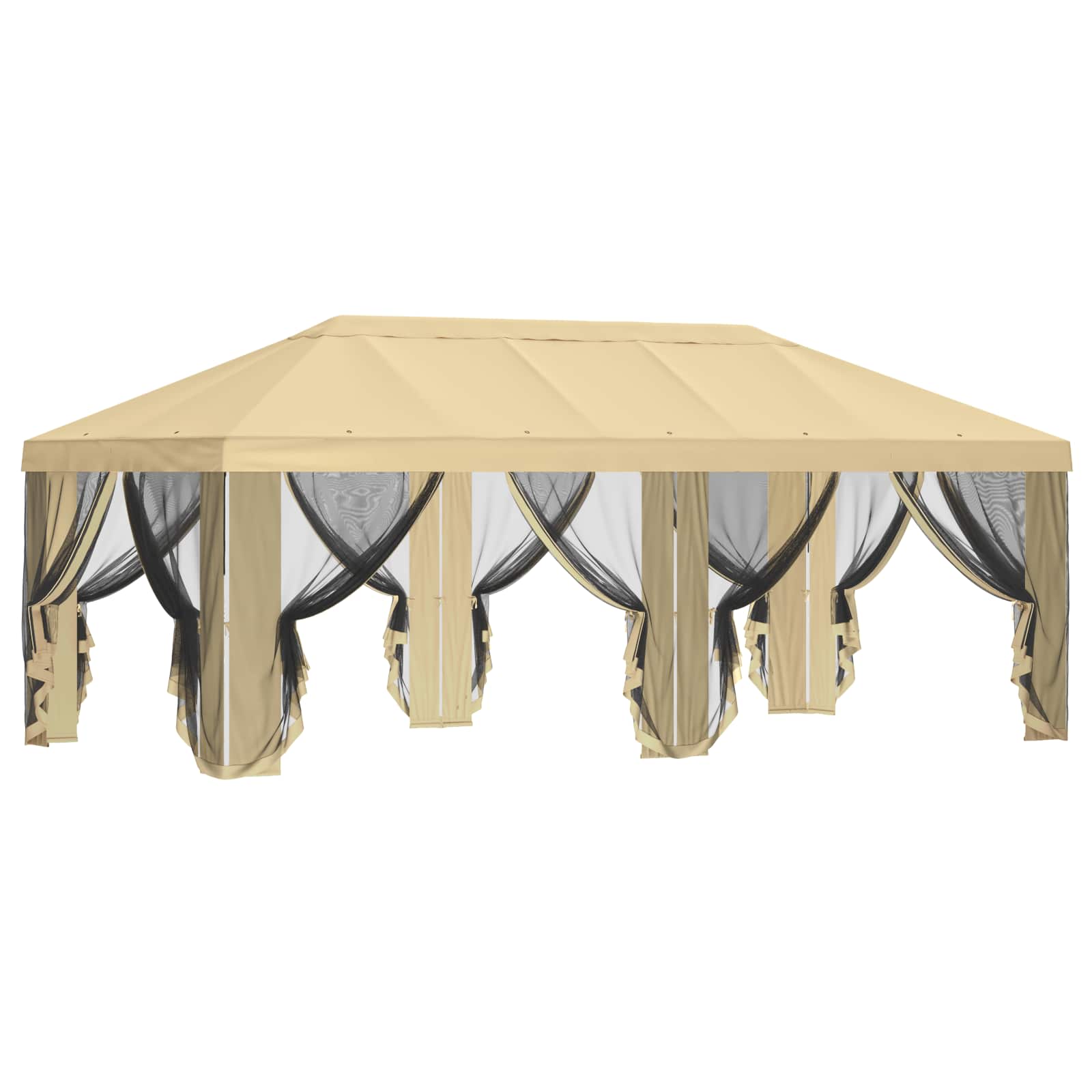 Gazebo Cover with Sidewalls 6 x 3 m Cream Polyester 190