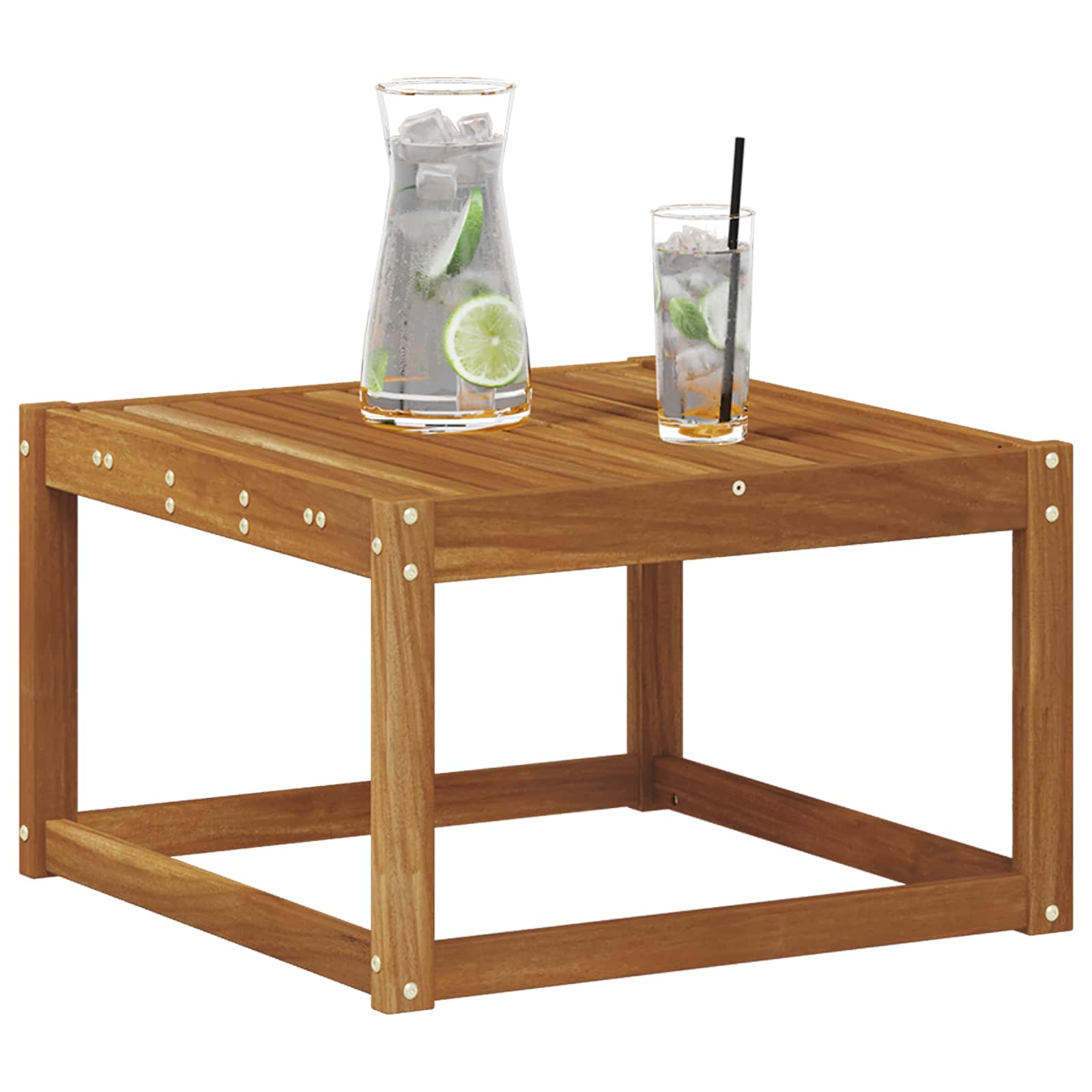Outdoor Table Solid Acacia Wood Natural 59 x 59 x 37 cm