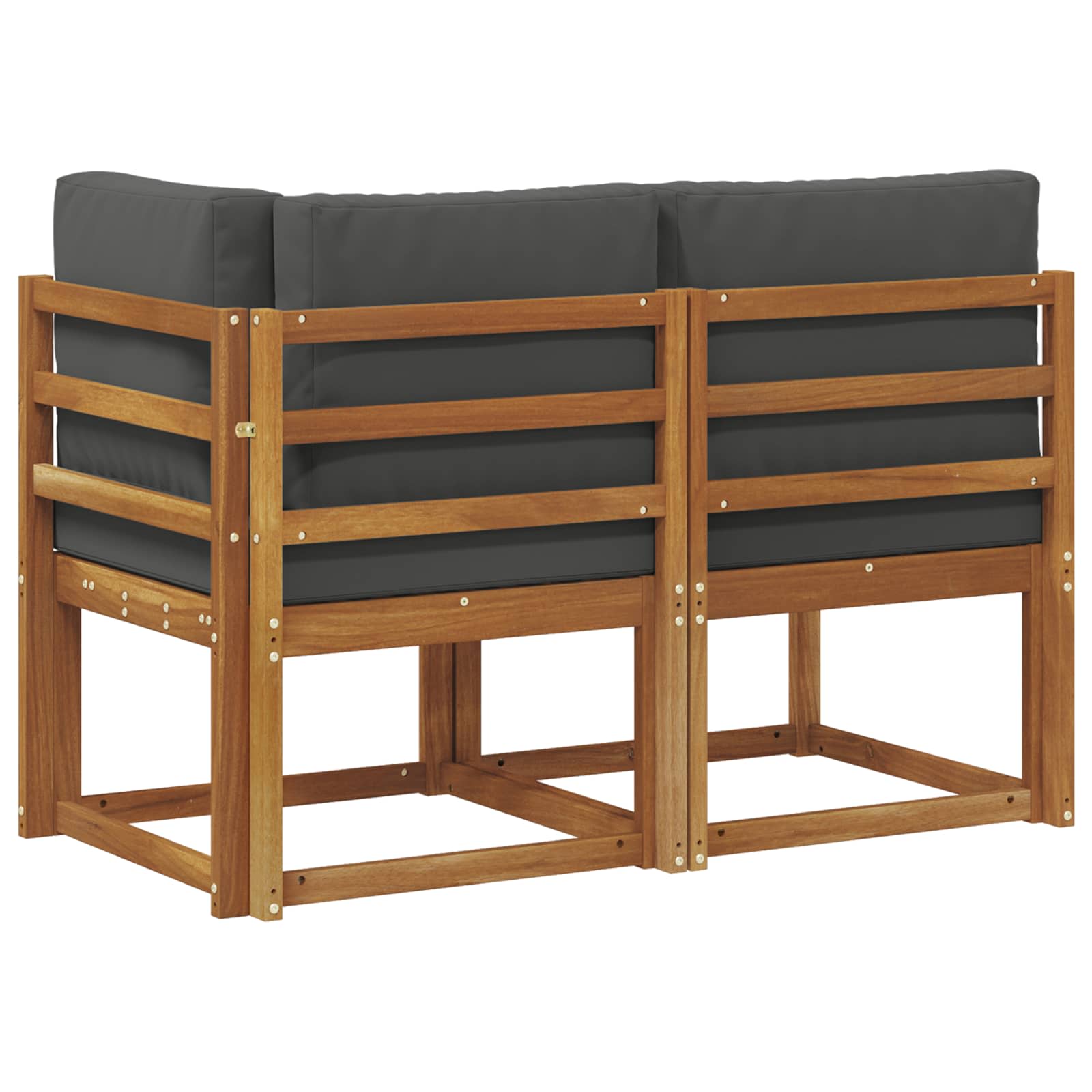 Outdoor Middle and Corner Sofa 2 Piece Natural and Anthracite