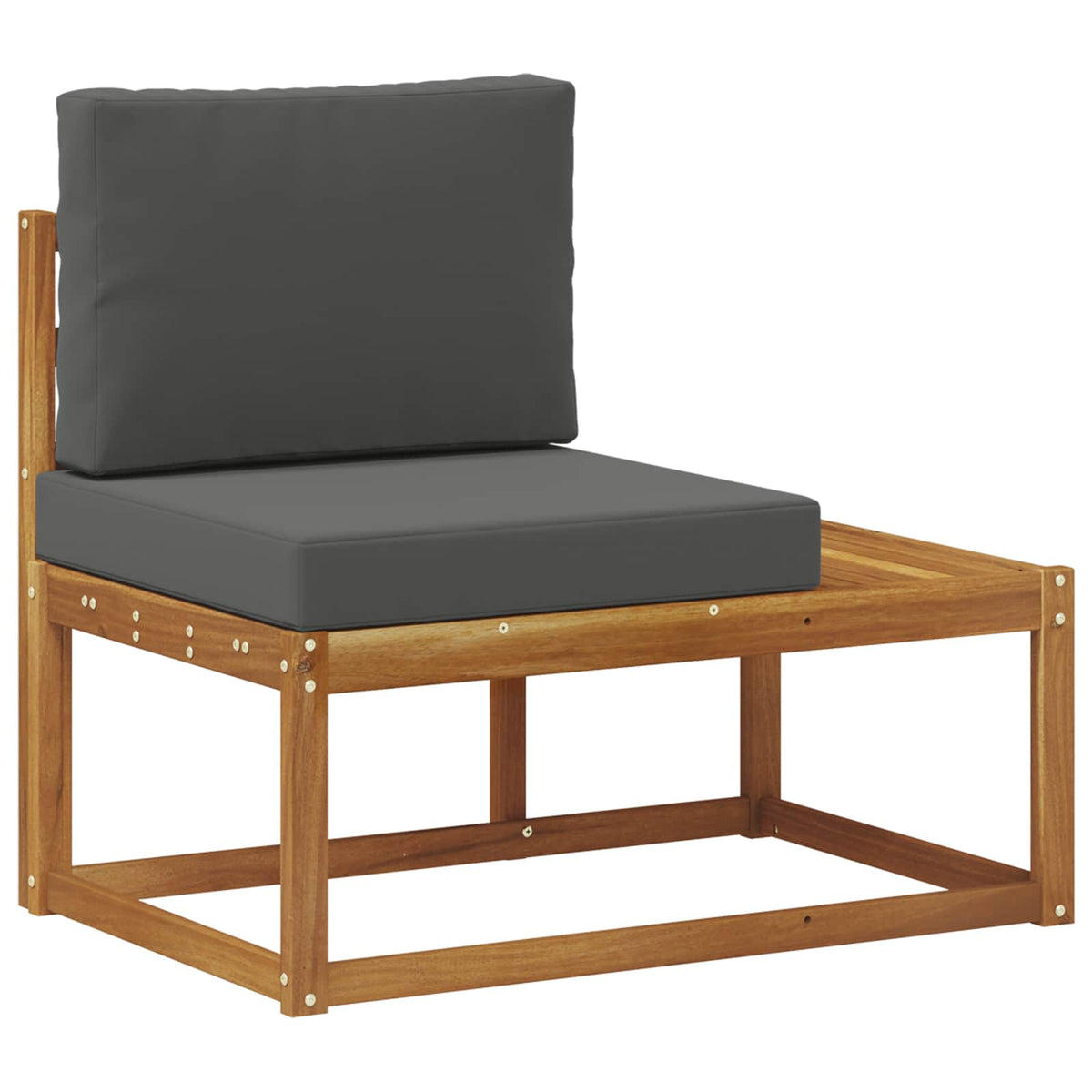 Outdoor End Sofa Natural and Anthracite 91 x 63 x 73 cm