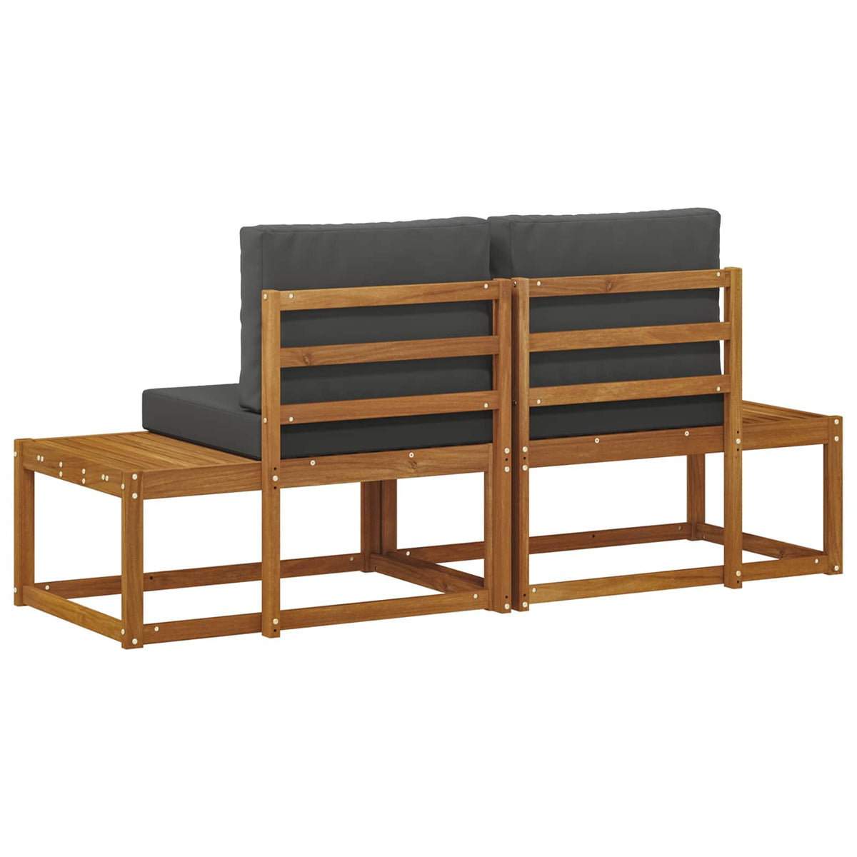 Outdoor End Sofa with Cushion 2 Piece Natural and Anthracite