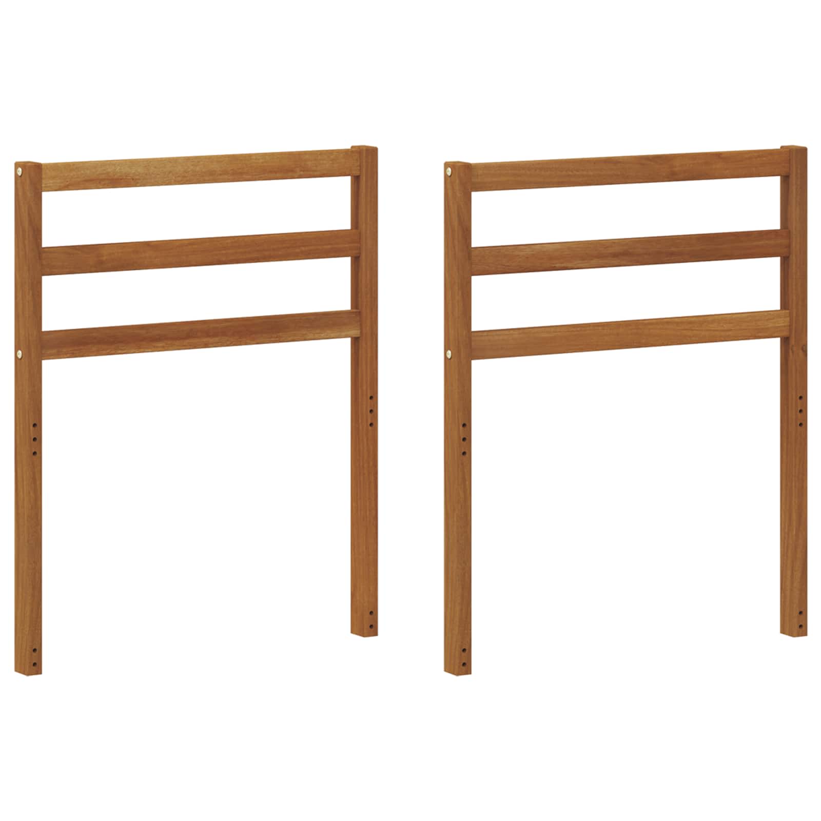 Armrest 2 pcs Natural 59 x 4 x 73 cm Solid Acacia Wood