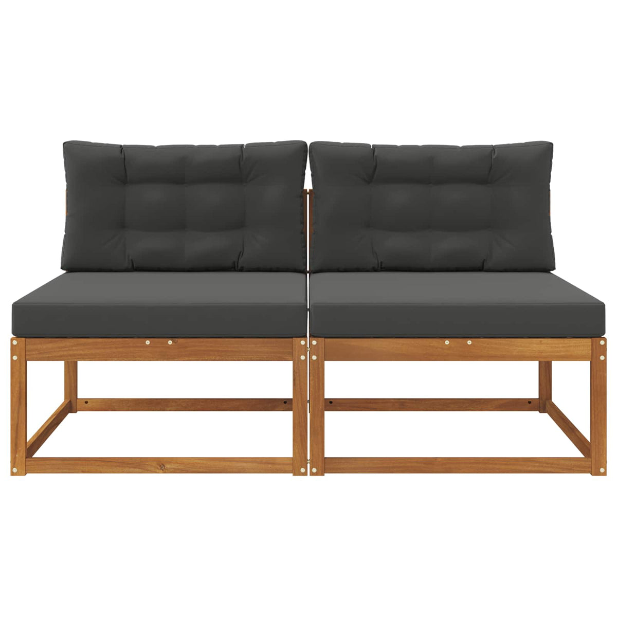 Outdoor Middle Sofa with Cushion 2 Piece Natural