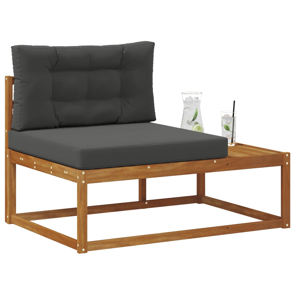 Outdoor End sofa with Cushion Natural 115 x 83 x 73 cm