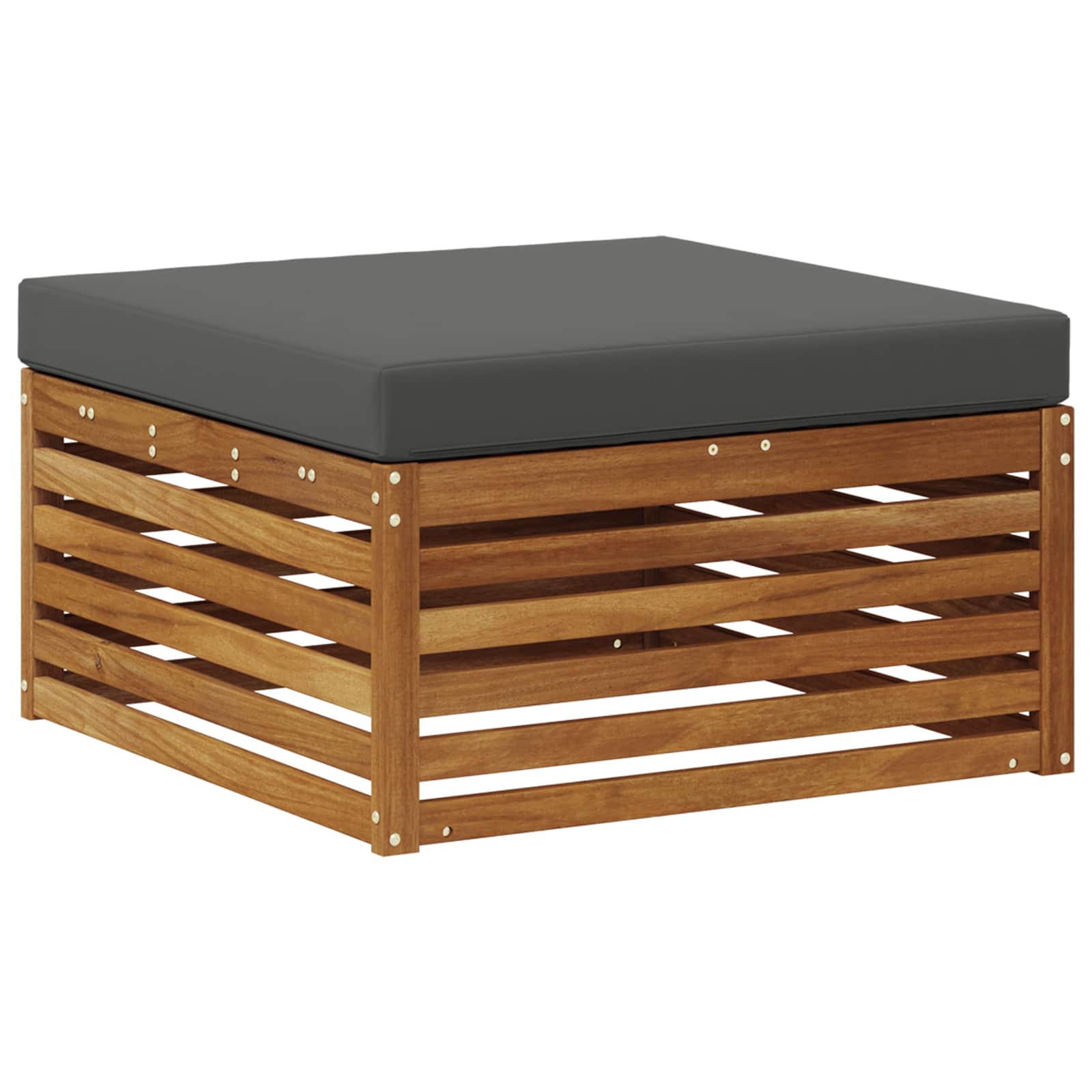 Outdoor Footstool Solid Acacia Wood Natural