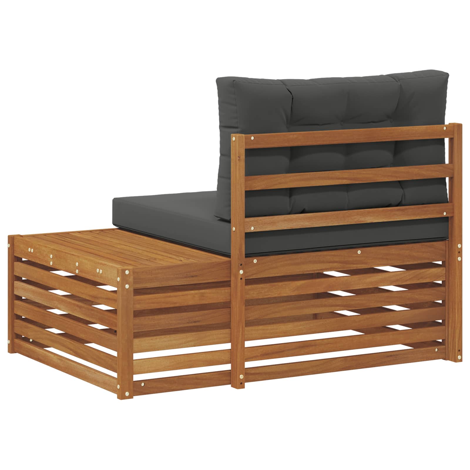 Outdoor End sofa Natural 115 x 83 x 73 cm Solid Acacia Wood