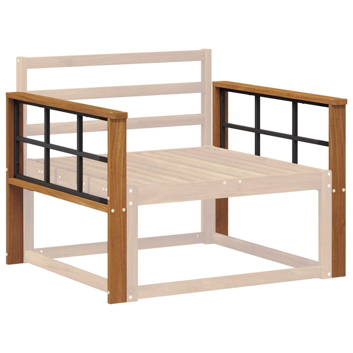 Armrest 2 pcs Natural 78.5 x 6 x 61 cm Solid Acacia Wood