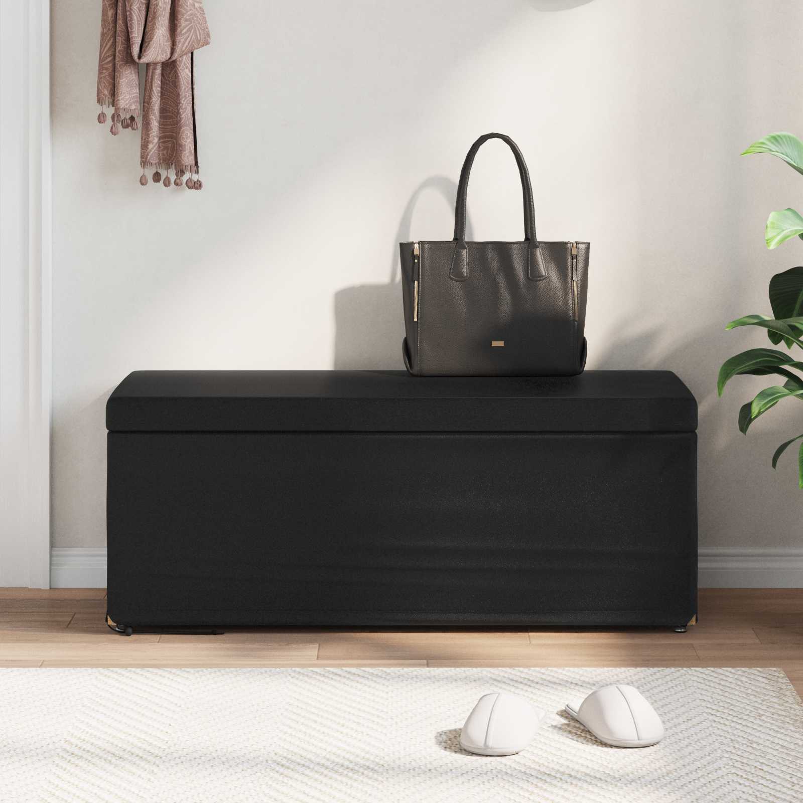 Stool Black 101 x 41 x 40 cm Faux Leather and Engineered Wood