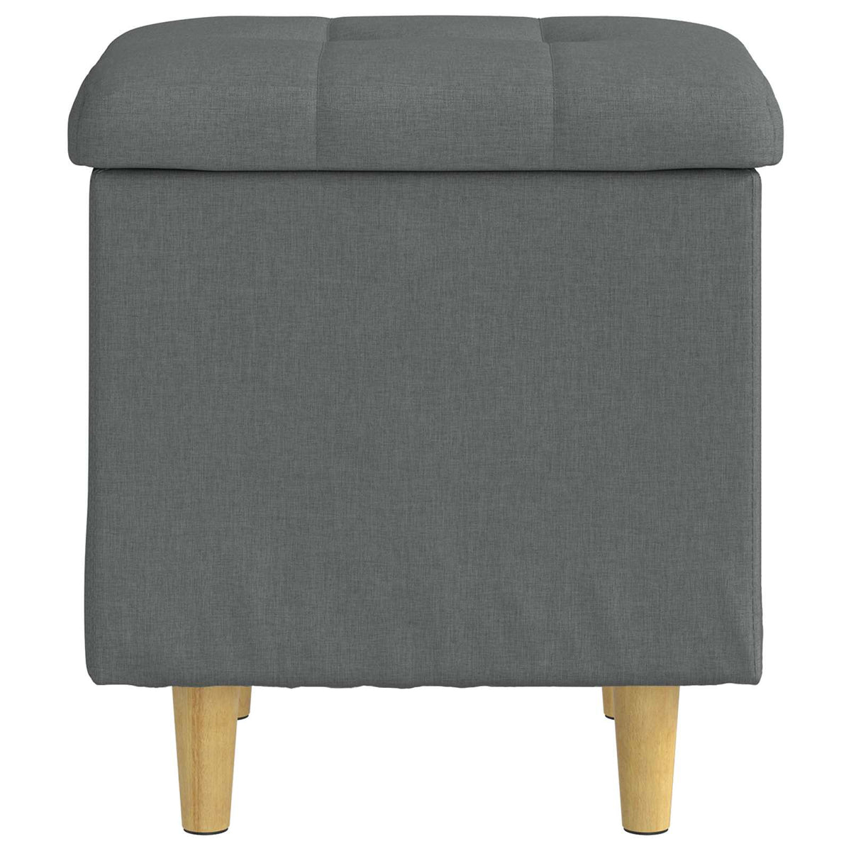 Storage Ottoman with Cushion Dark Grey 40 x 40 x 45 cm Fabric