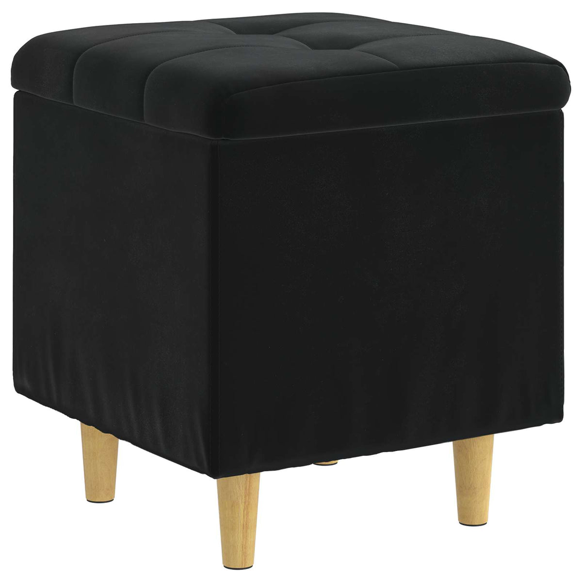 Storage Ottoman with Cushion Black 40 x 40 x 45 cm Velvet