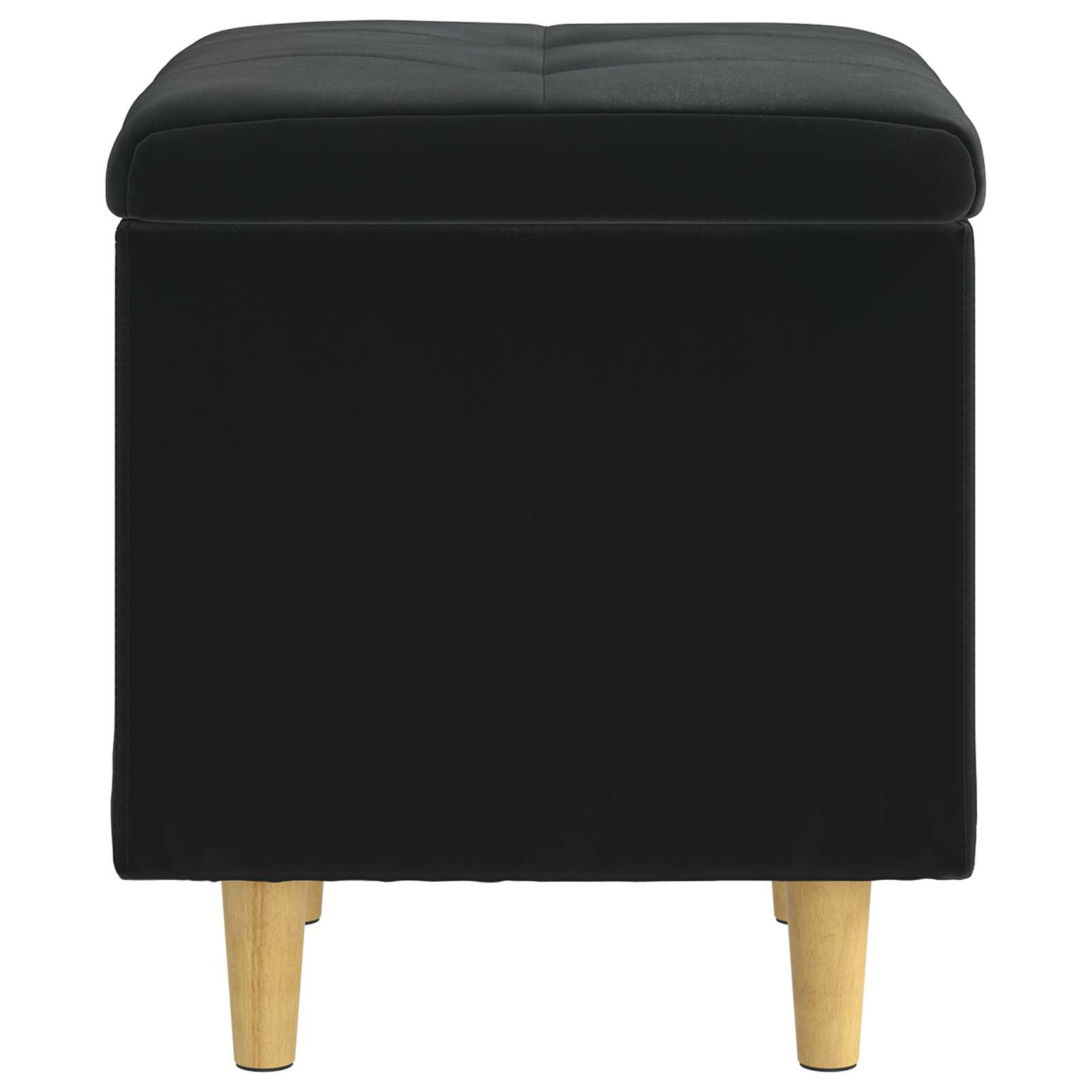 Storage Ottoman with Cushion Black 40 x 40 x 45 cm Velvet