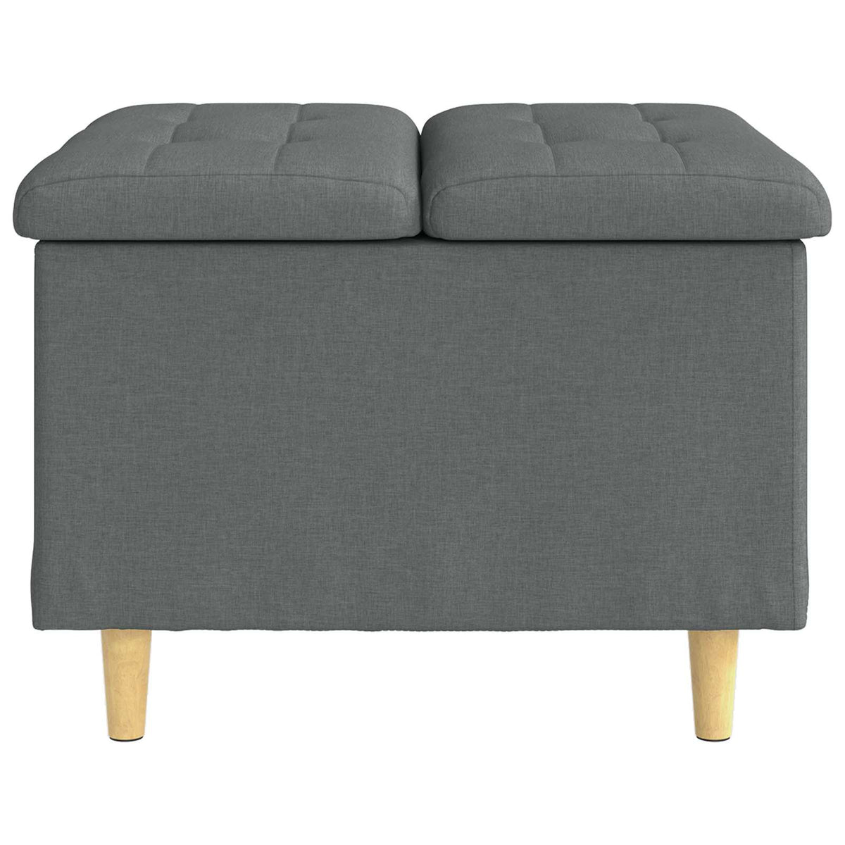 Storage Ottoman with Cushion Dark Grey 60 x 60 x 45 cm Fabric