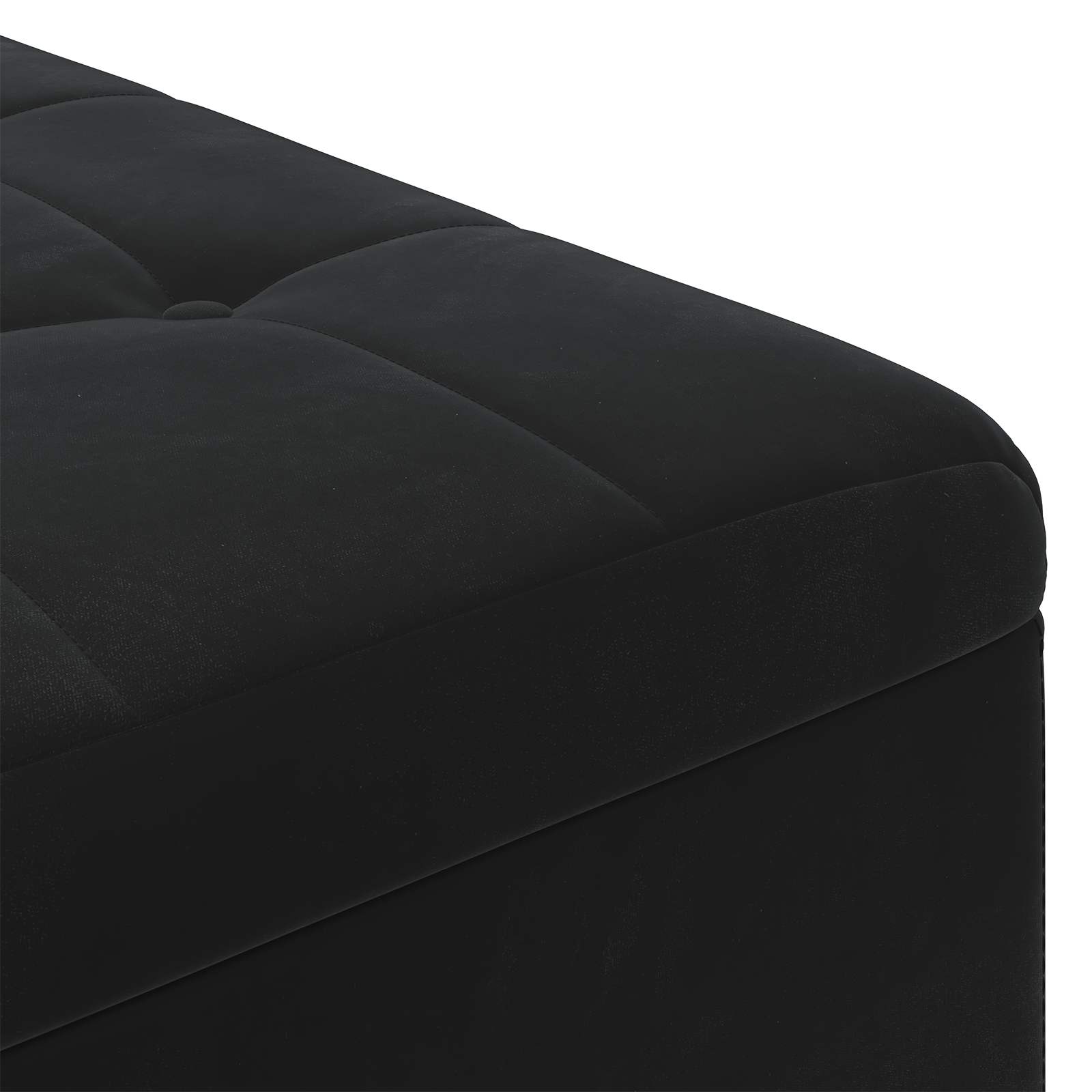 Storage Ottoman with Cushion Black 60 x 60 x 45 cm Velvet