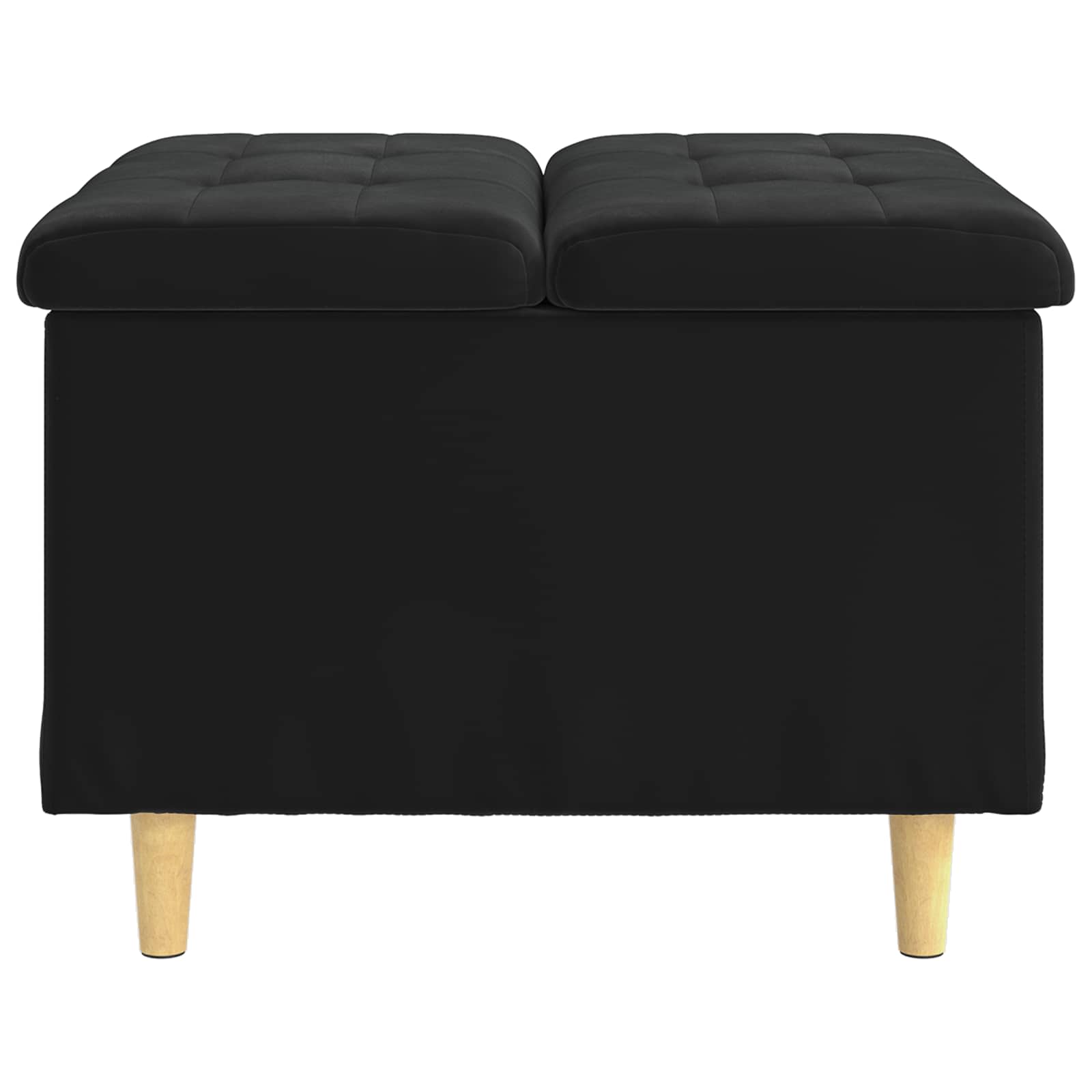 Storage Ottoman with Cushion Black 60 x 60 x 45 cm Velvet