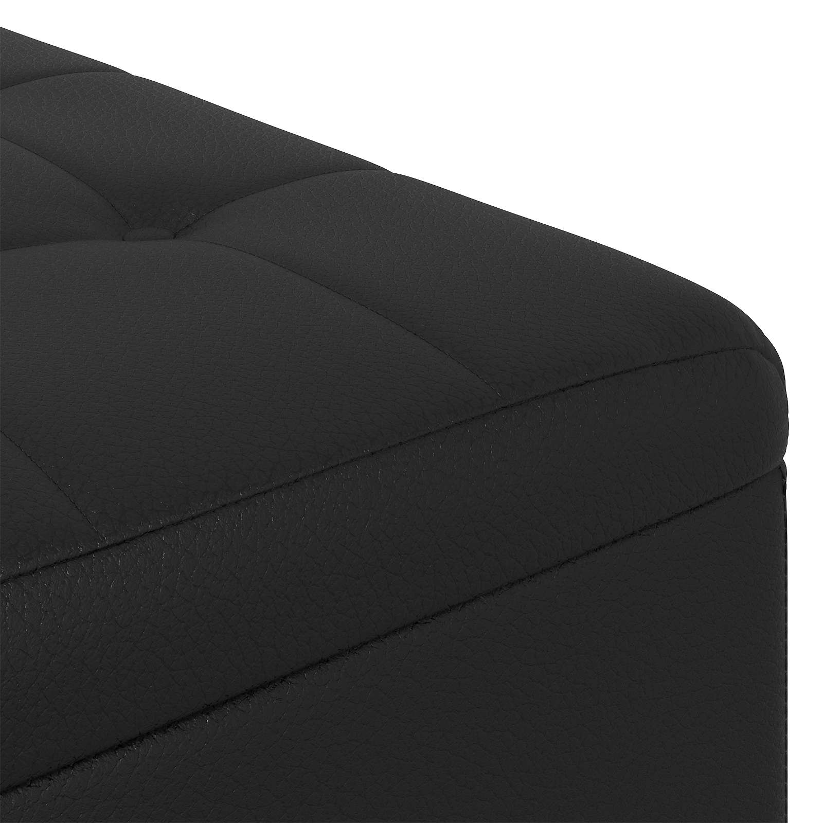Storage Ottoman with Cushion Black 60 x 60 x 45 cm Faux leather