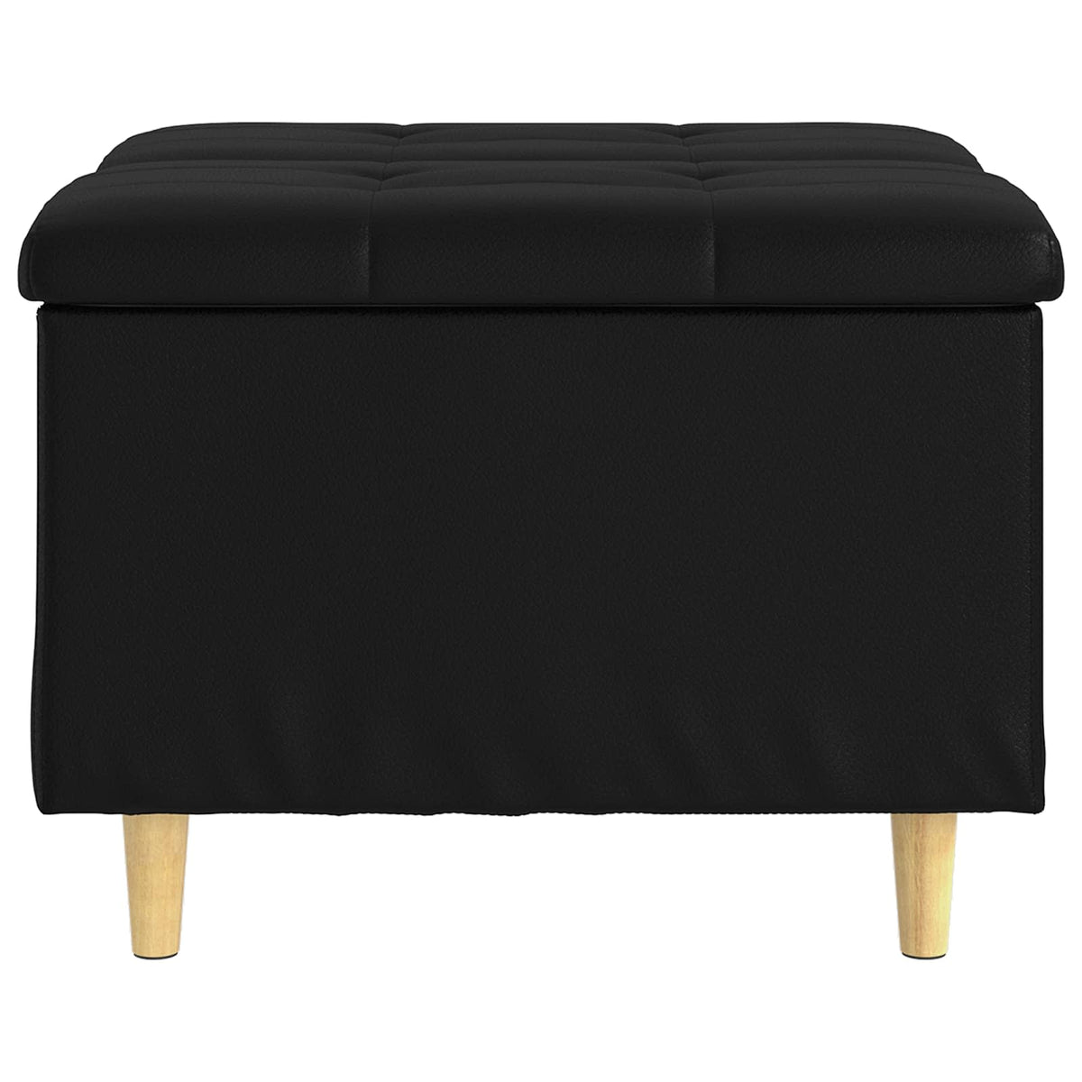 Storage Ottoman with Cushion Black 60 x 60 x 45 cm Faux leather