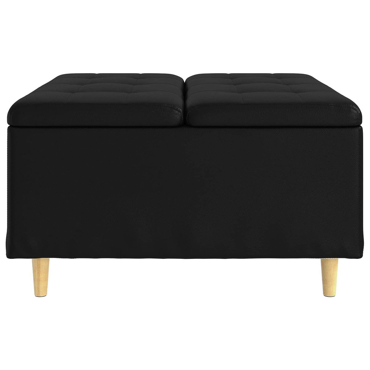 Storage Ottoman with Cushion Black 80 x 80 x 45 cm Faux leather