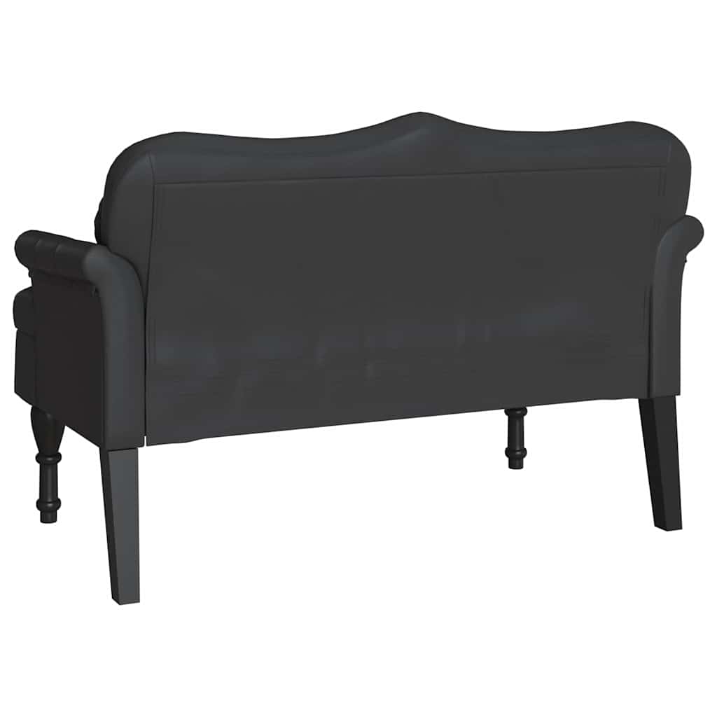 Chesterfield Bench Black 120.5 x 65 x 75 cm Faux Leather