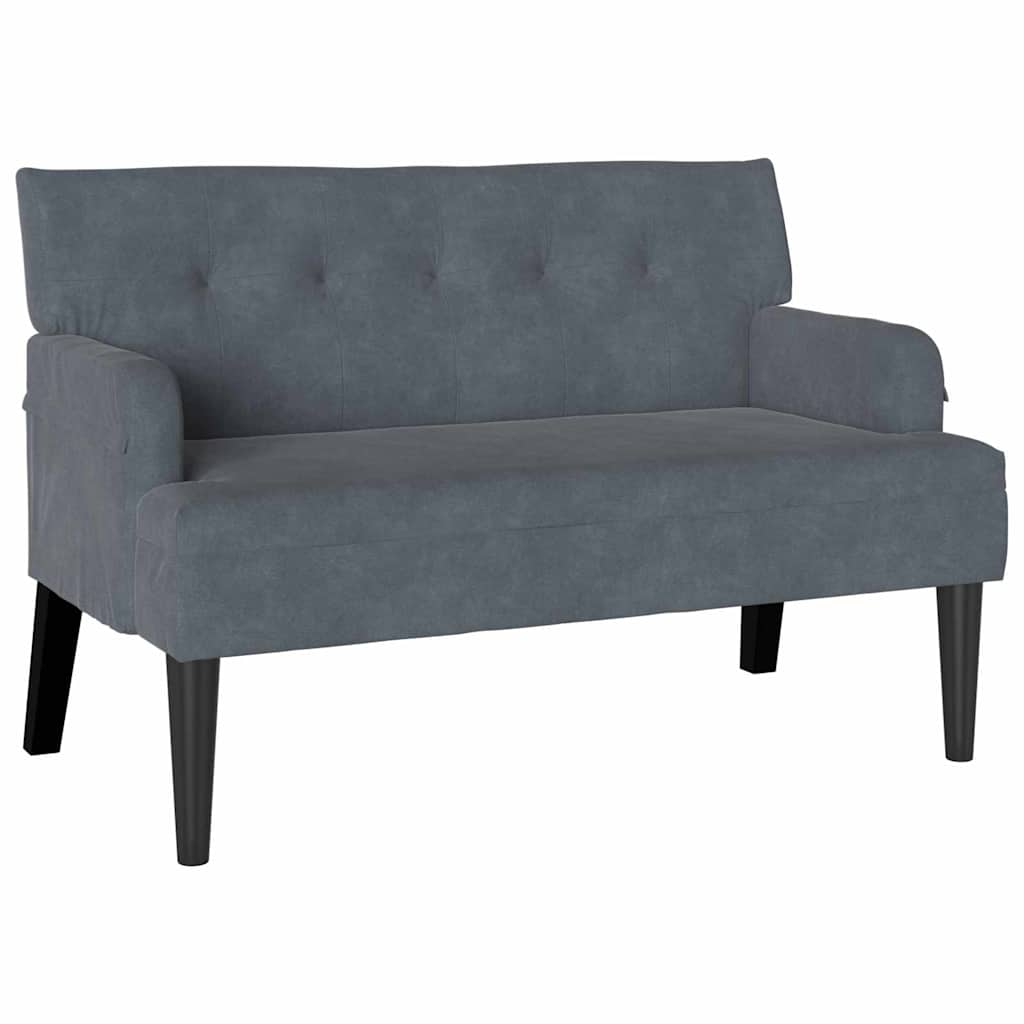 Chesterfield Bench Dark Grey 112 x 65.5 x 75 cm Velvet