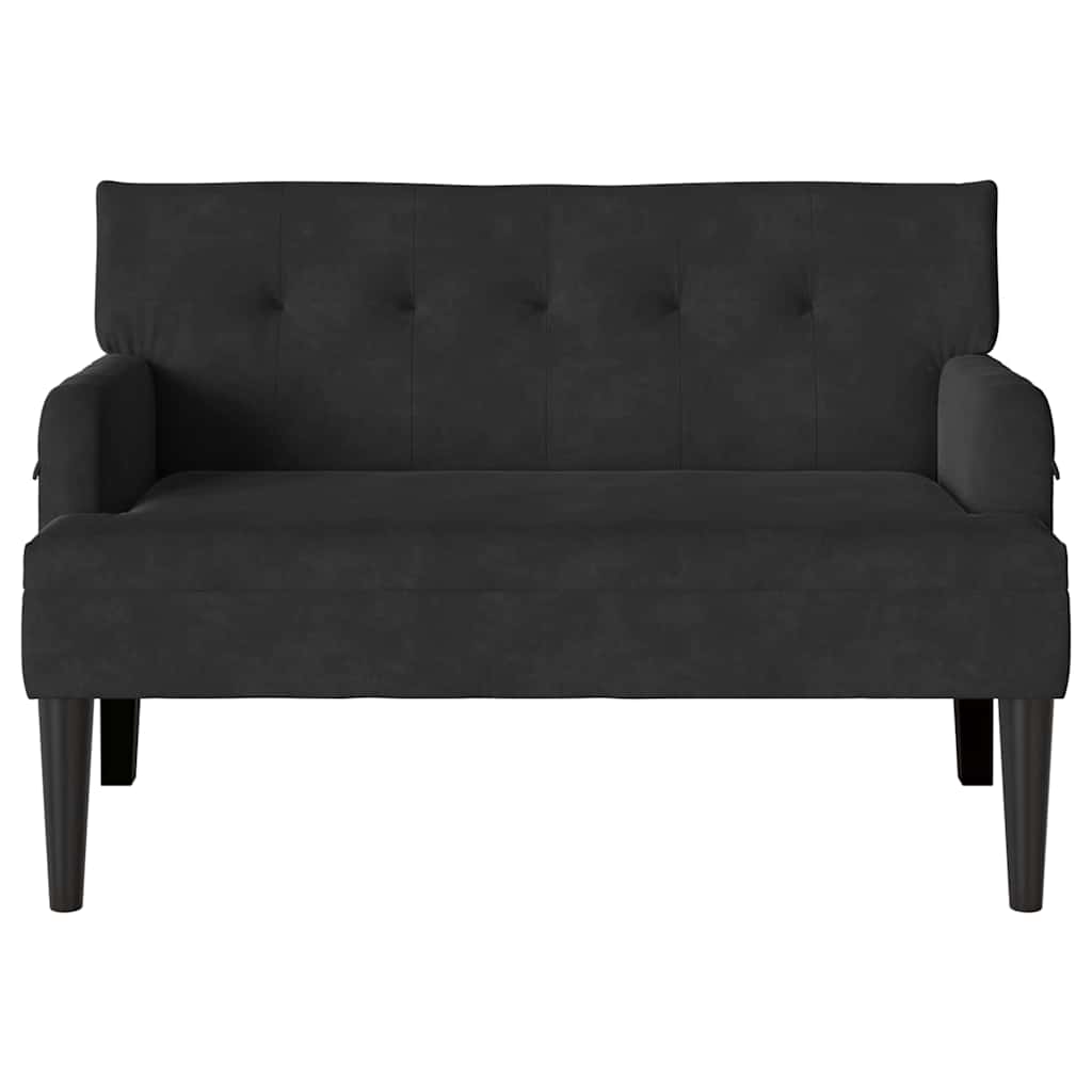 Chesterfield Bench Black 112 x 65.5 x 75 cm Velvet