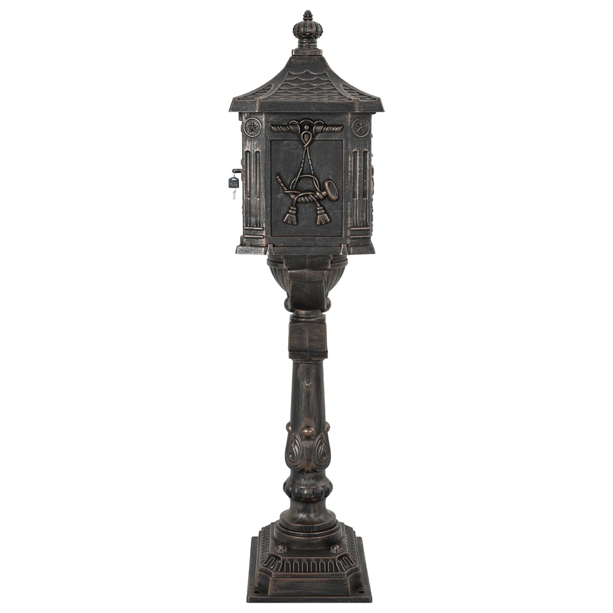 Standing Mailbox Bronze 42.5 x 29.5 x 117 cm Cast Aluminum