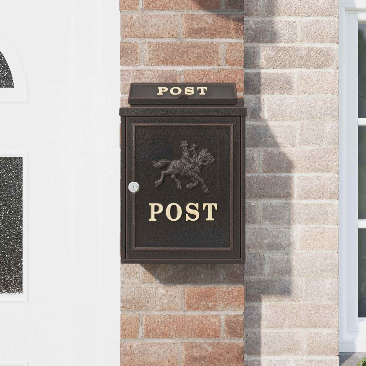 Wall Mounted Mailbox Bronze 29 x 13 x 41 cm Cast Aluminum