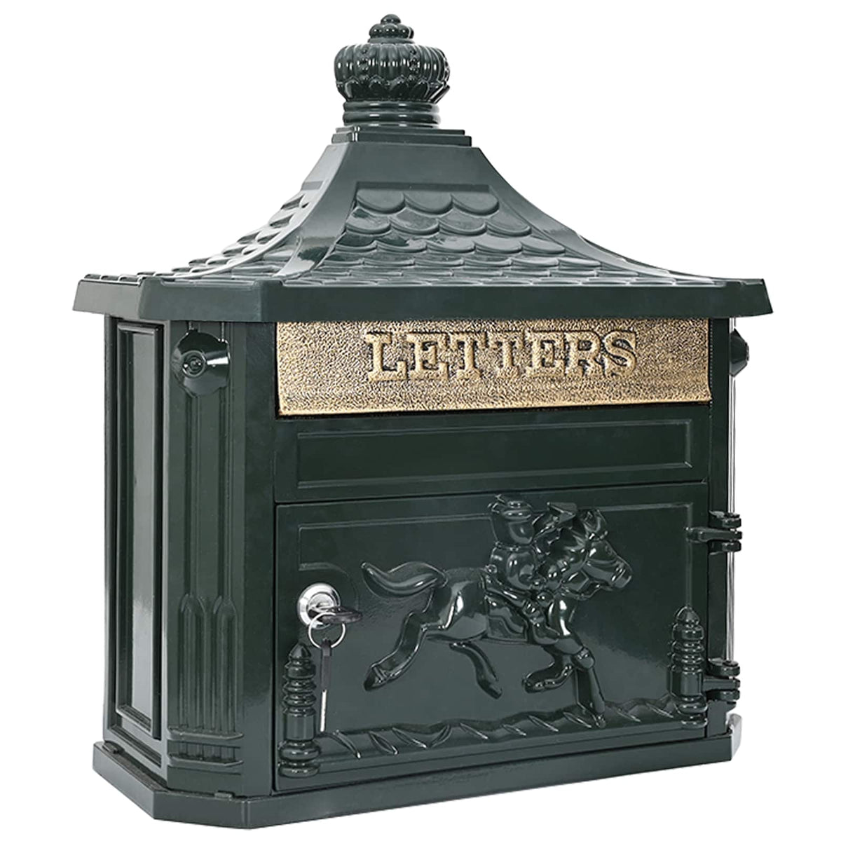Wall Mounted Mailbox Green 40.5 x 16 x 45 cm Cast Aluminum