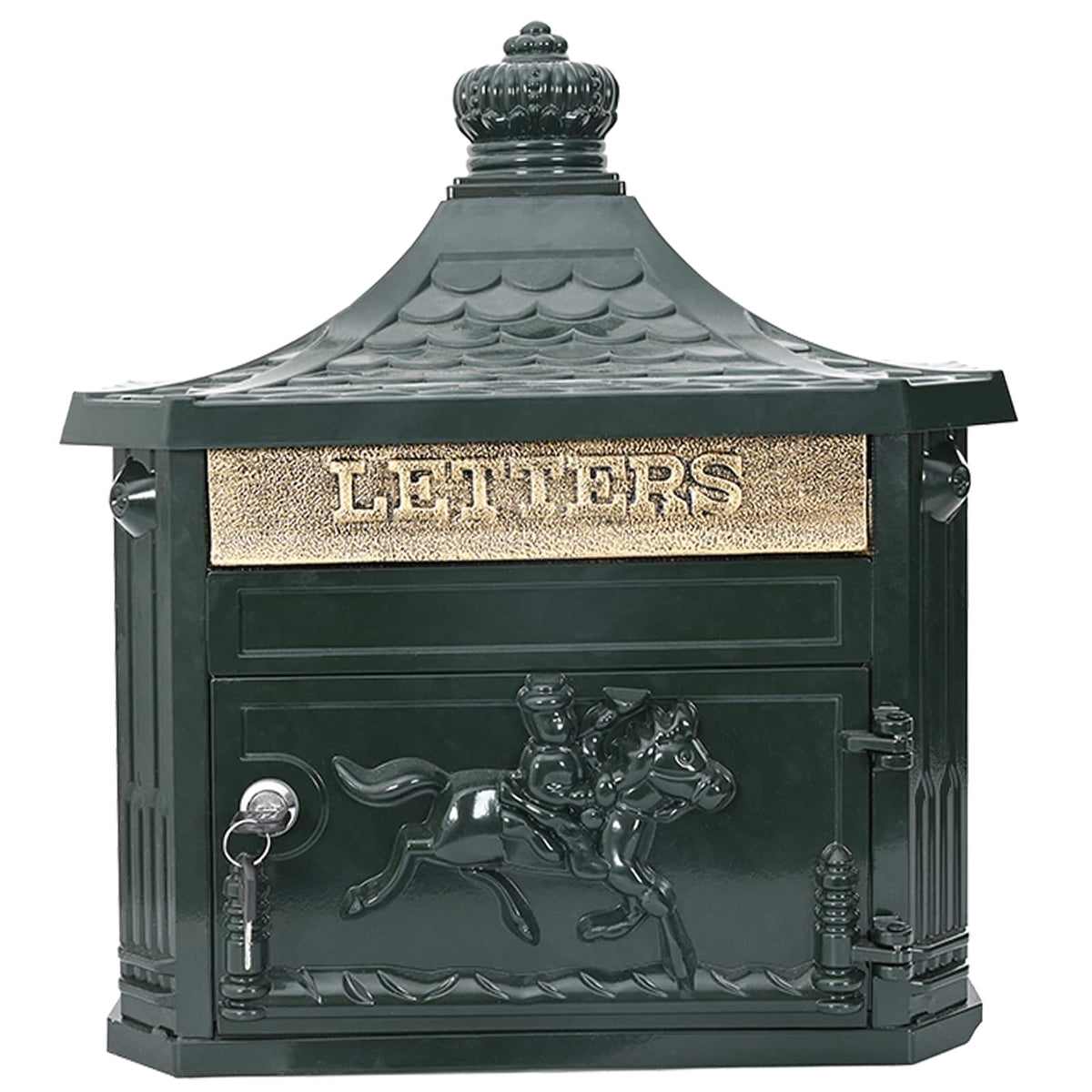 Wall Mounted Mailbox Green 40.5 x 16 x 45 cm Cast Aluminum