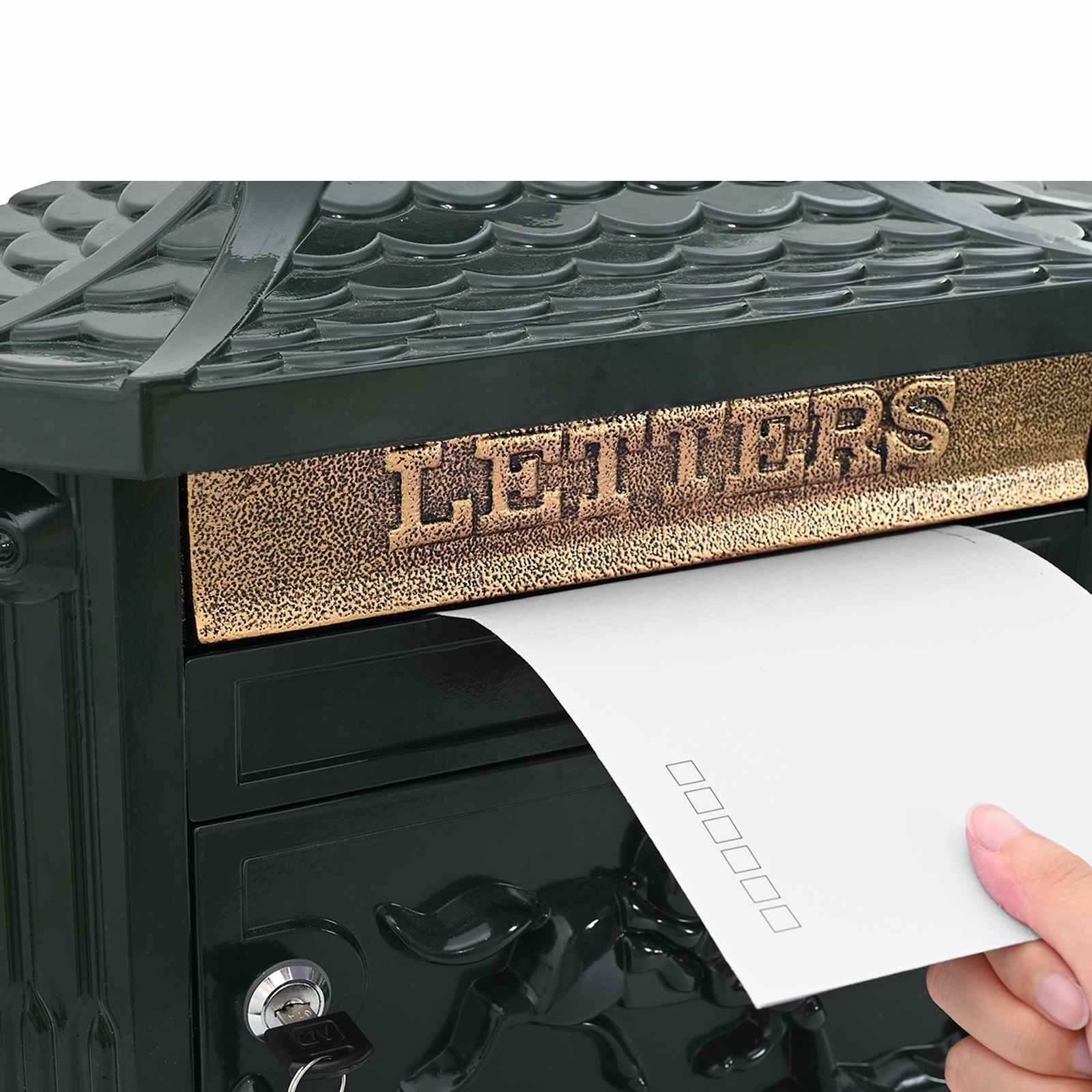 Wall Mounted Mailbox Green 40.5 x 16 x 45 cm Cast Aluminum