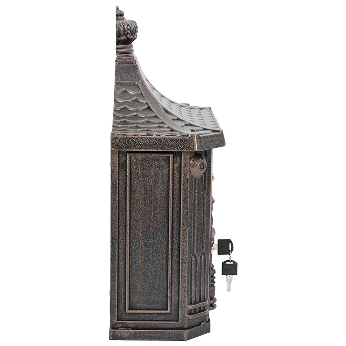 Wall Mounted Mailbox Bronze 40.5 x 16 x 45 cm Cast Aluminum