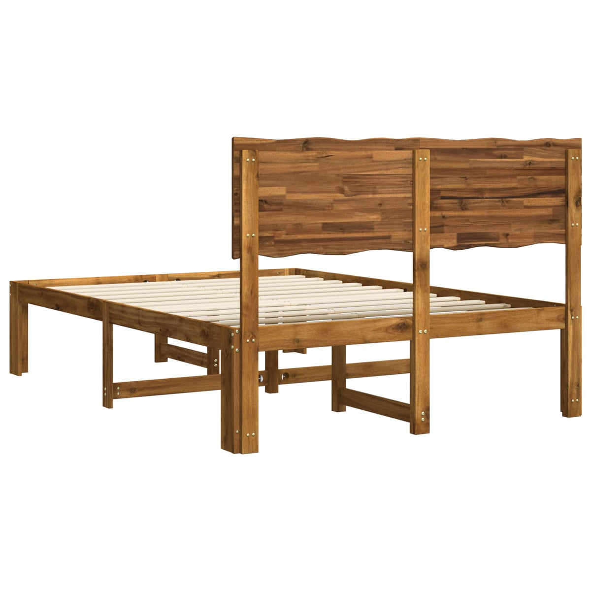 Double bed frame with headboard ROSTOCK Natural 135 x 190 cm