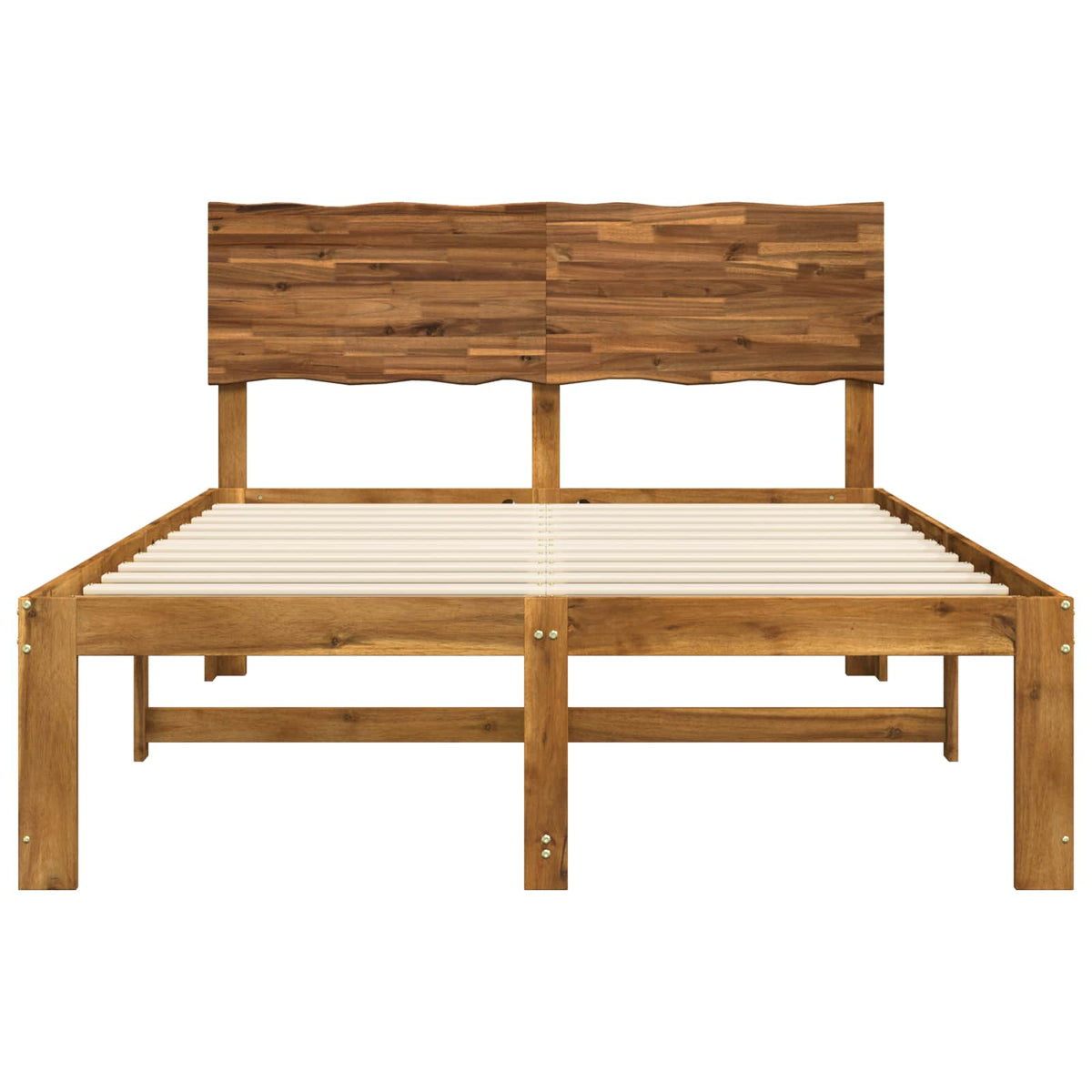 Double bed frame with headboard ROSTOCK Natural 150 x 200 cm