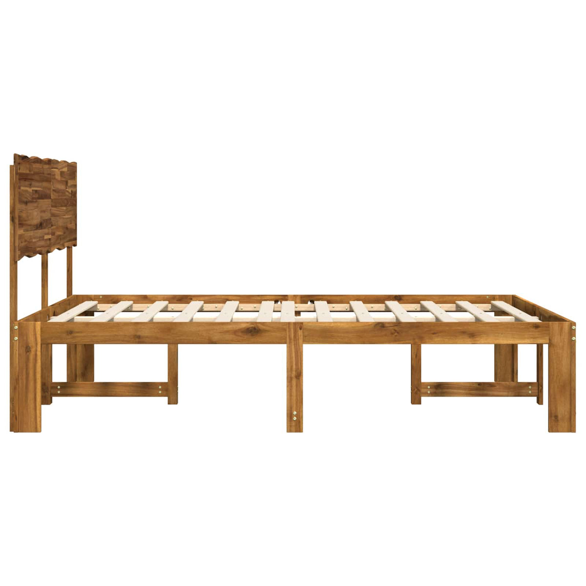 Double bed frame with headboard ROSTOCK Natural 150 x 200 cm