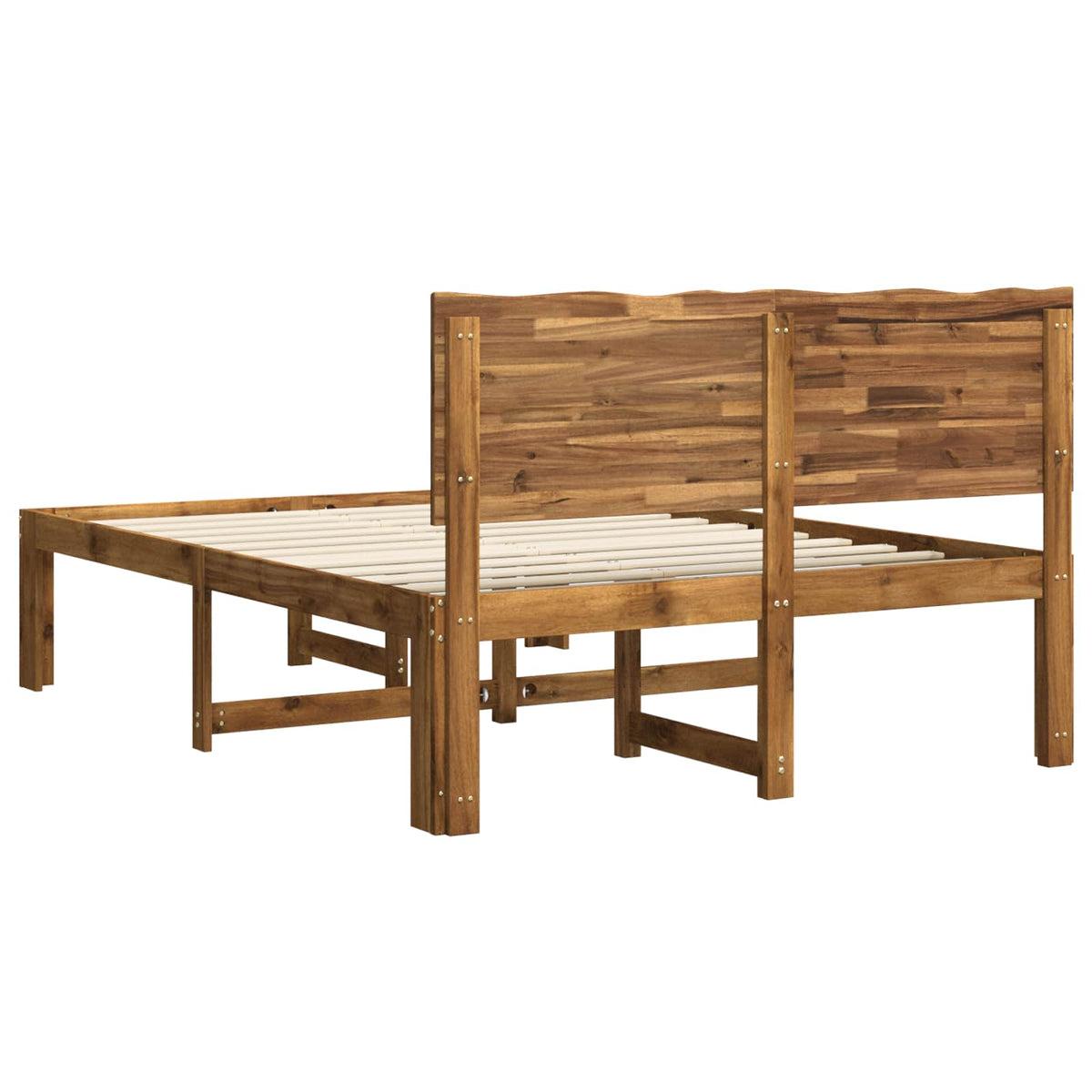 Double bed frame with headboard ROSTOCK Natural 135 x 190 cm