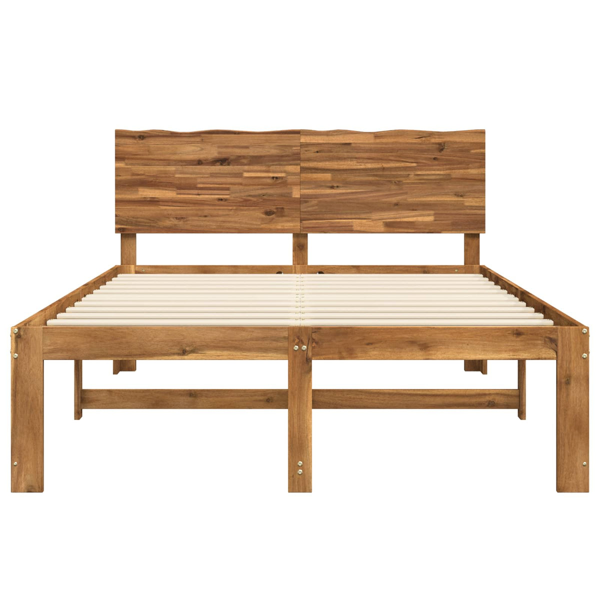 Double bed frame with headboard ROSTOCK Natural 150 x 200 cm