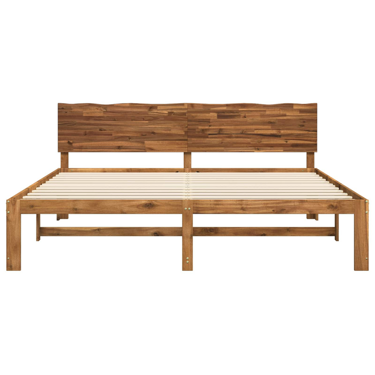 Double bed frame with headboard ROSTOCK Natural 180 x 200 cm