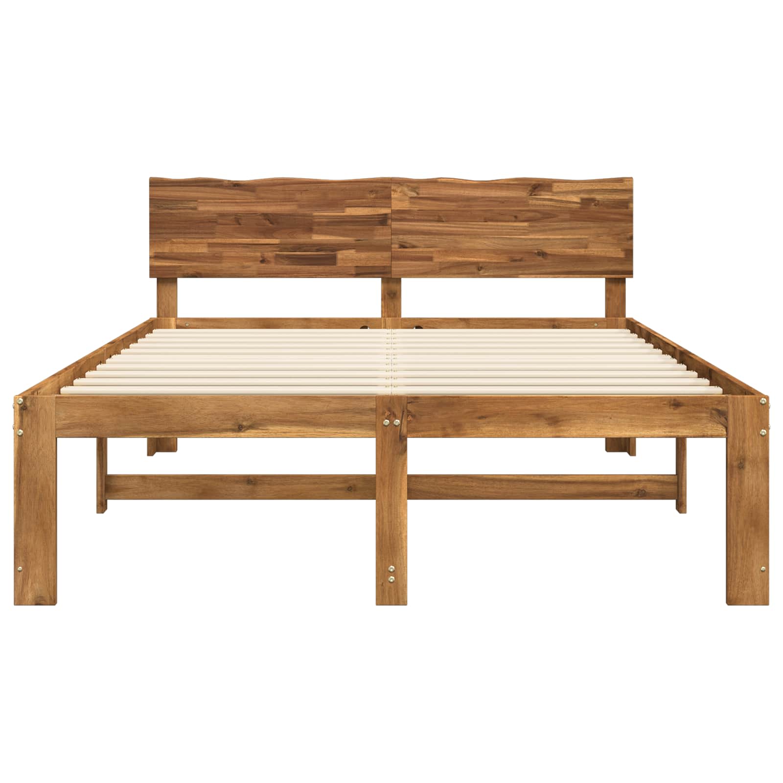 Double bed frame with headboard ROSTOCK Natural 150 x 200 cm