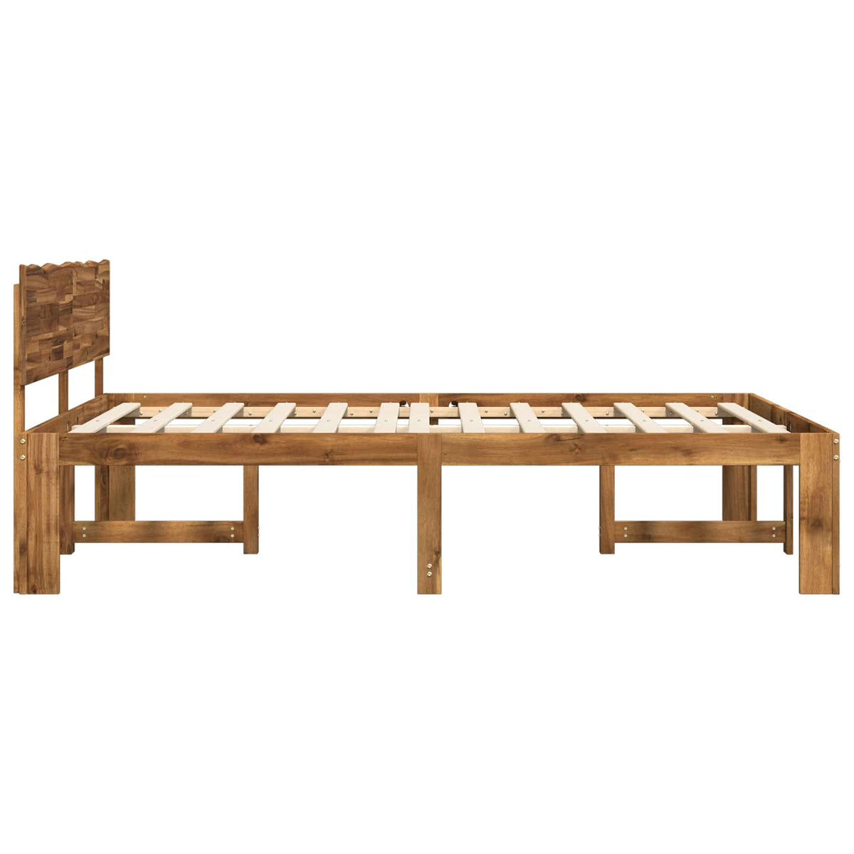 Double bed frame with headboard ROSTOCK Natural 150 x 200 cm