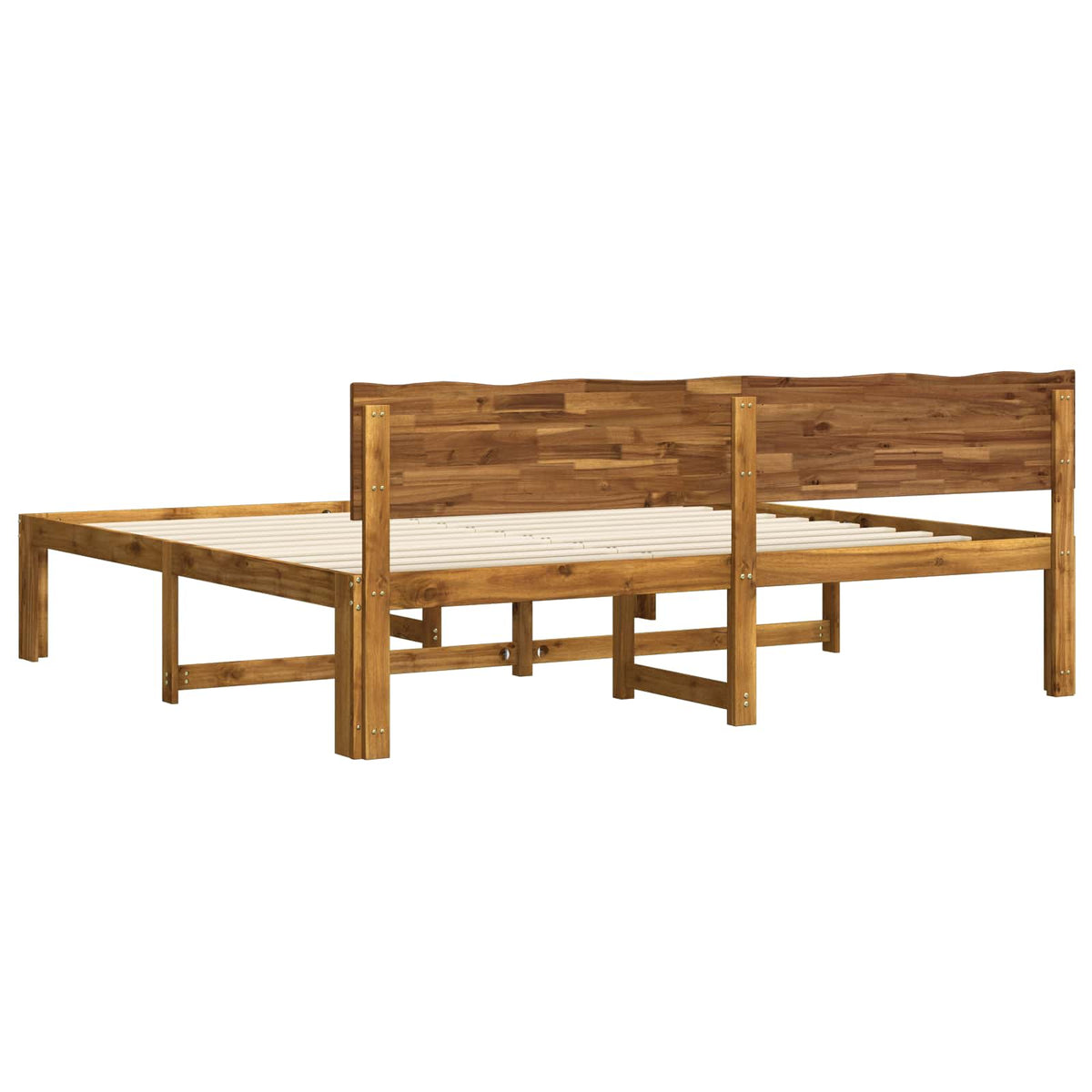 Double bed frame with headboard ROSTOCK Natural 180 x 200 cm
