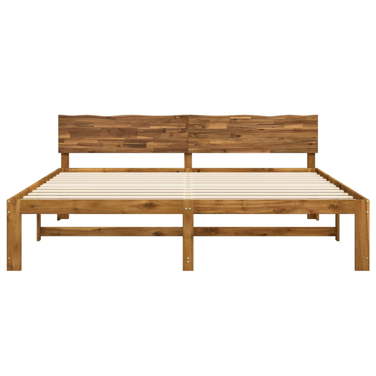 Double bed frame with headboard ROSTOCK Natural 180 x 200 cm