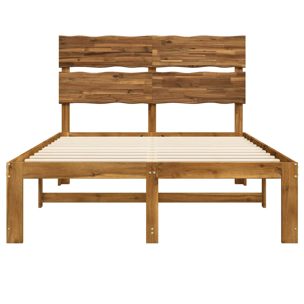 Double bed frame with headboard ROSTOCK Natural 135 x 190 cm