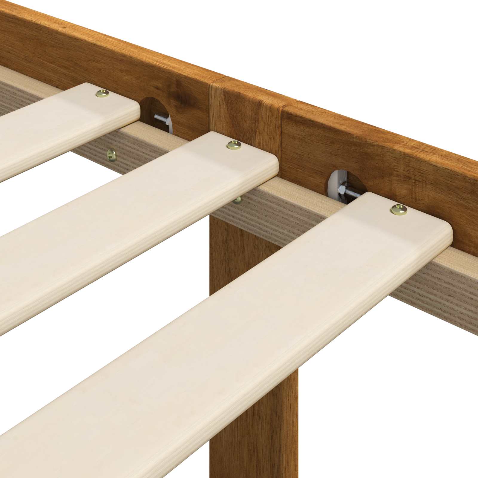 Double bed frame with headboard ROSTOCK Natural 150 x 200 cm