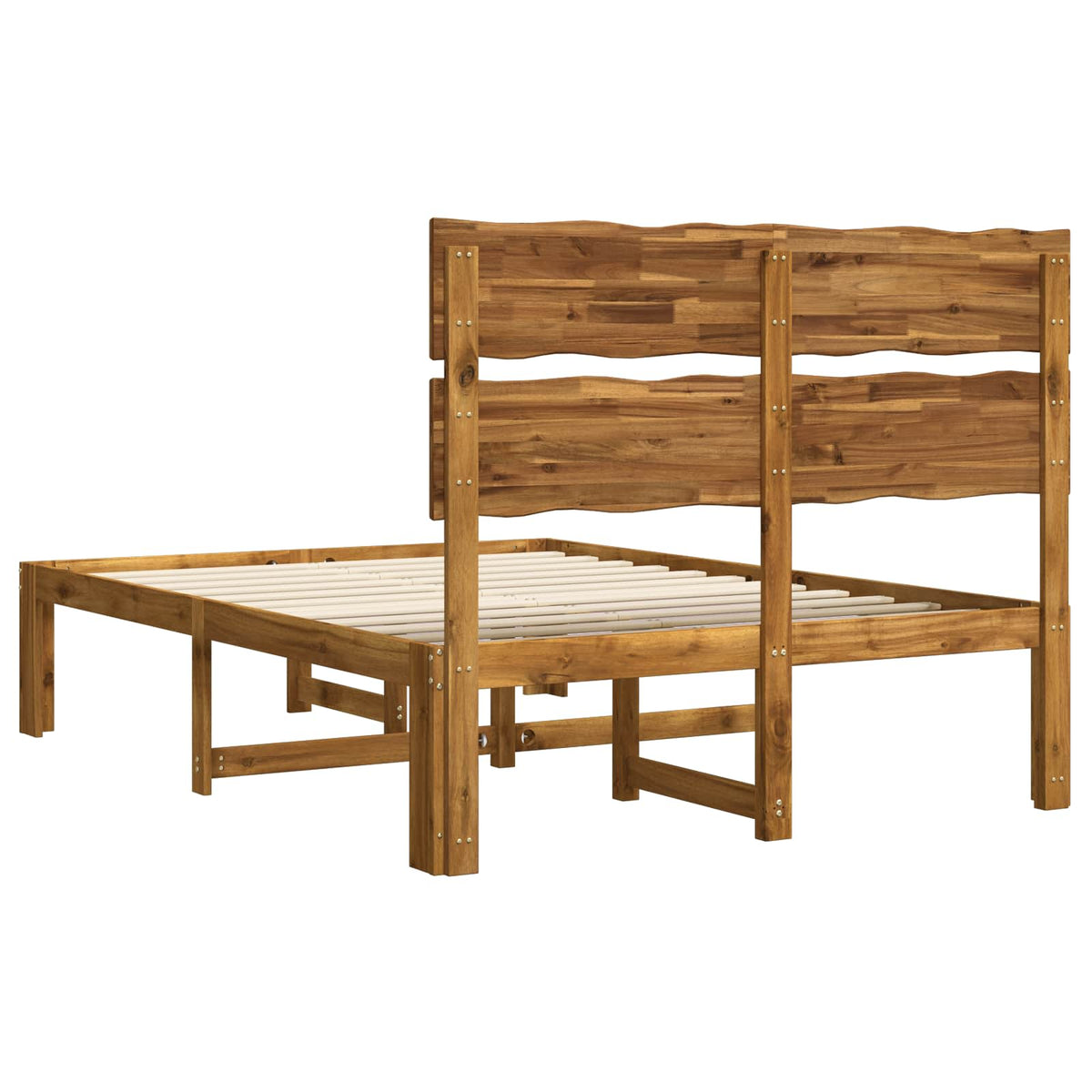 Double bed frame with headboard ROSTOCK Natural 150 x 200 cm