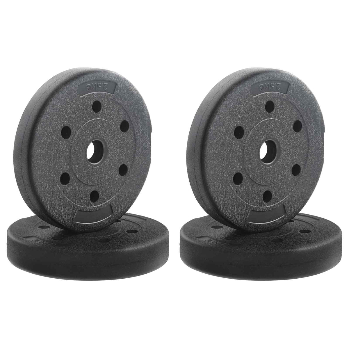 Weight Plates 4 pcs Black Ø 21.5 x 3.8 cm Cement and Iron Sand