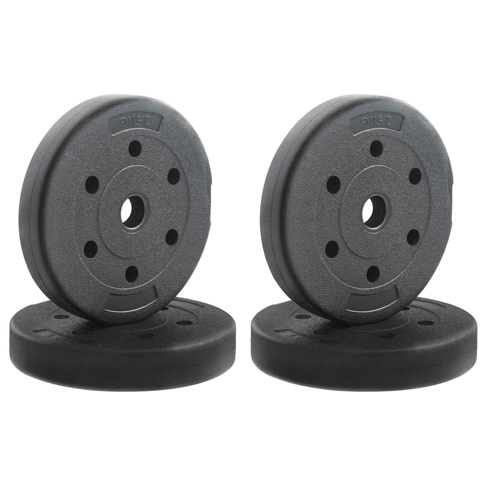 Weight Plates 4 pcs Black Ø 21.5 x 3.8 cm Cement and Iron Sand